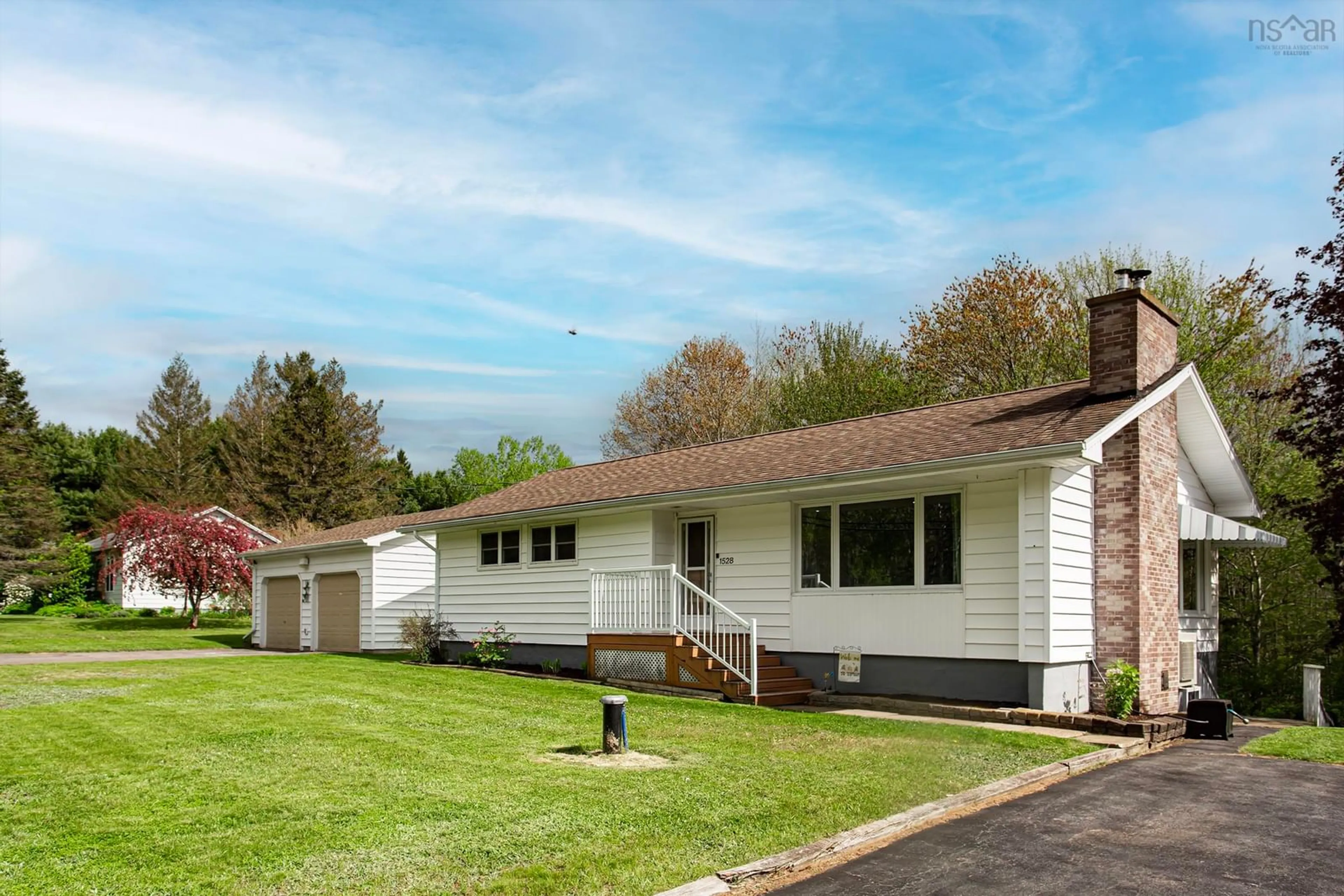 Home with vinyl exterior material, street for 1528 Highway 201, South Greenwood Nova Scotia B0P 1R0