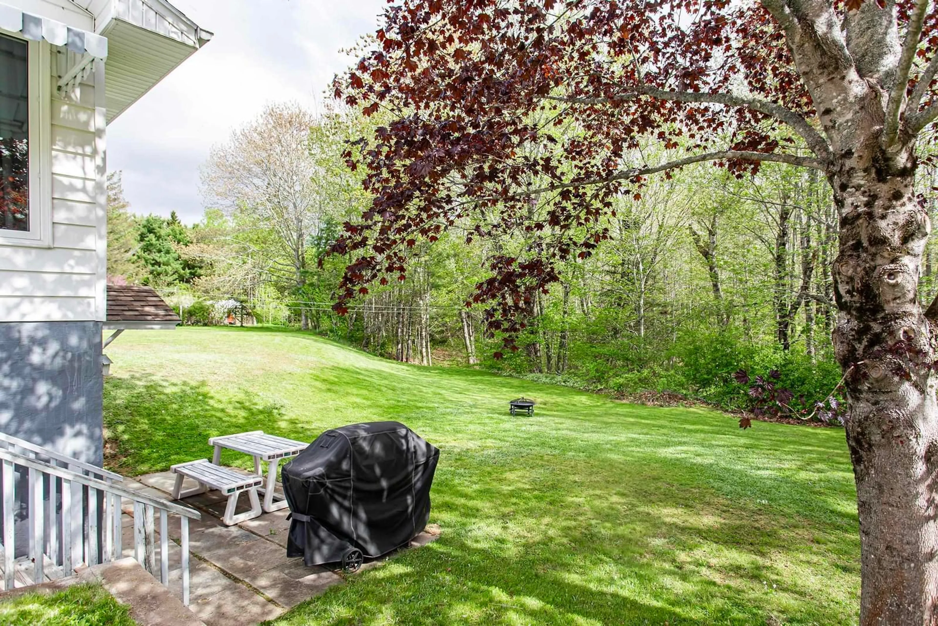 Patio, forest/trees view for 1528 Highway 201, South Greenwood Nova Scotia B0P 1R0