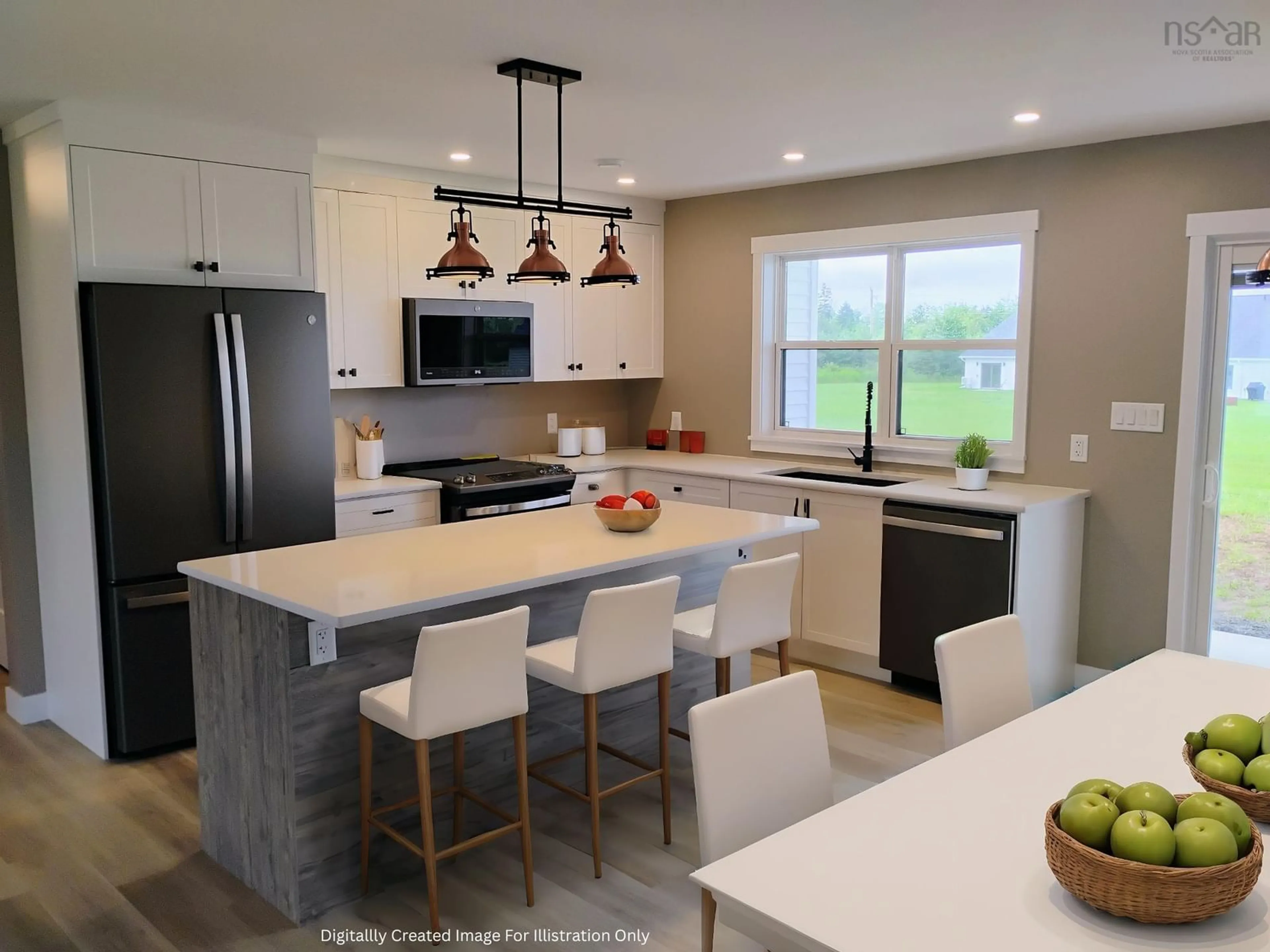 Open concept kitchen, ceramic/tile floor for 13 Livia Meadows, Debert Nova Scotia B0M 1G0