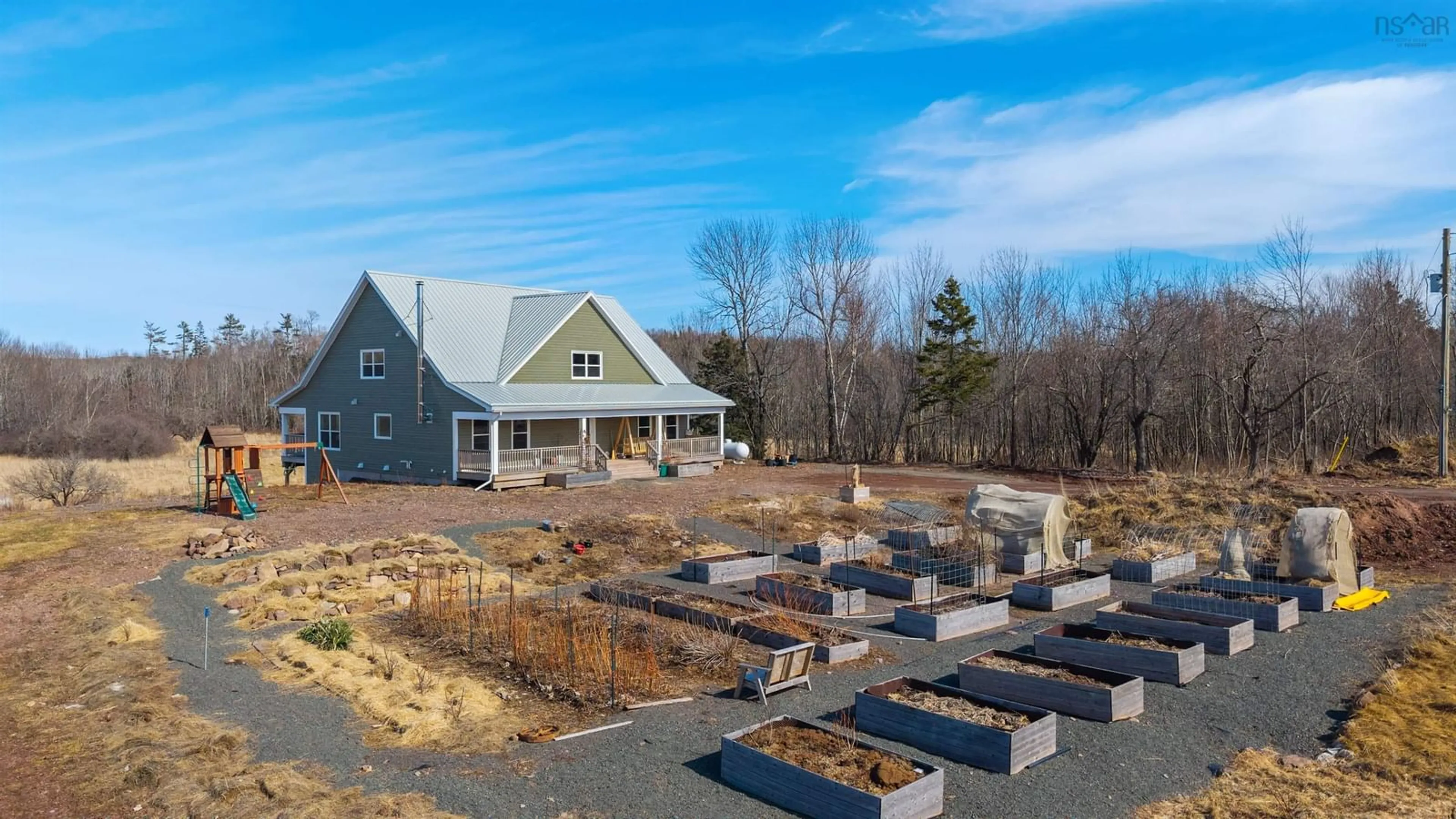 A pic from outside/outdoor area/front of a property/back of a property/a pic from drone, building for 549 Farm Rd, Heatherton Nova Scotia B0H 1R0