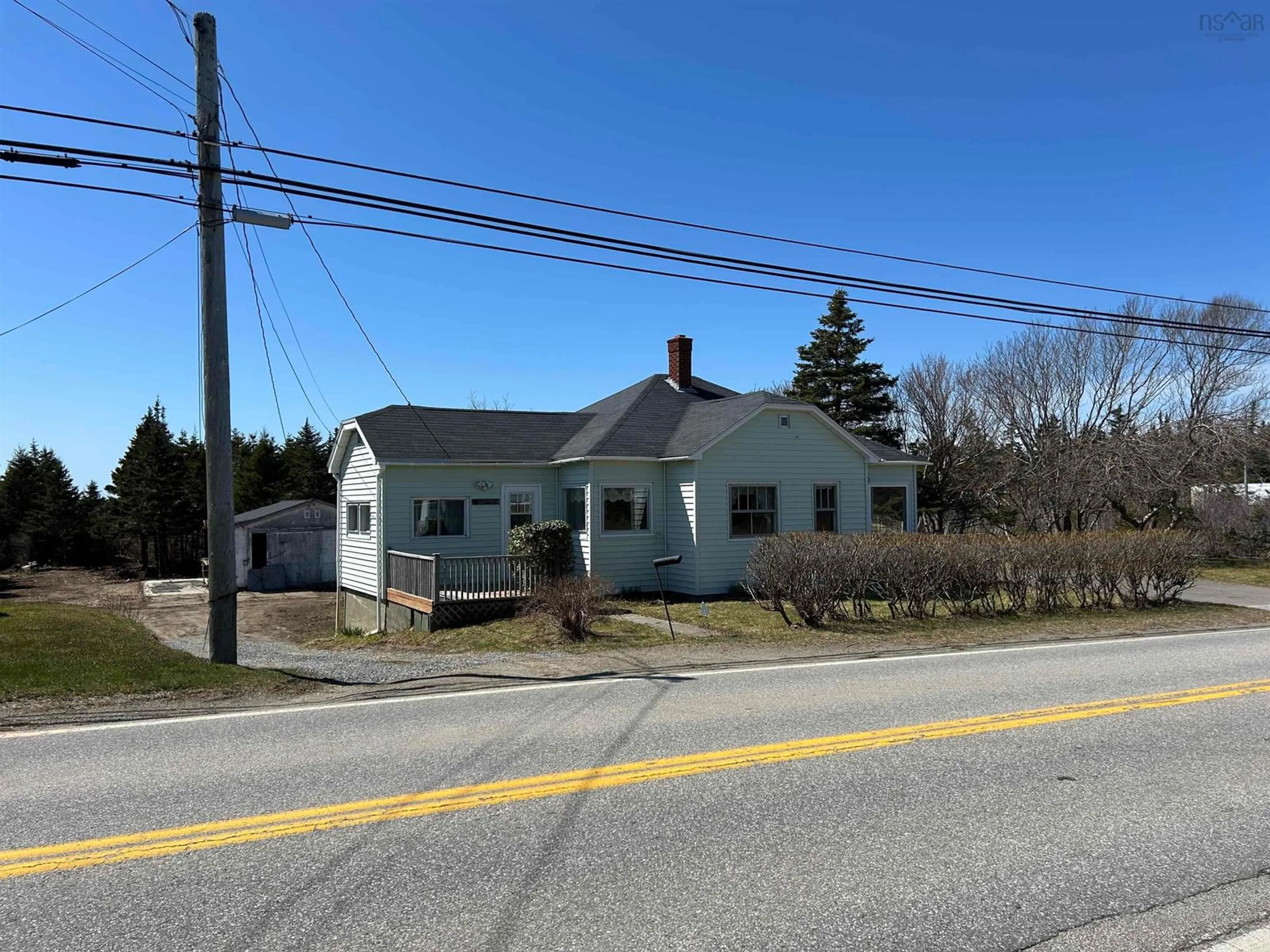 A pic from outside/outdoor area/front of a property/back of a property/a pic from drone, building for 6667 Highway 3, Lower Woods Harbour Nova Scotia B0W 1G0
