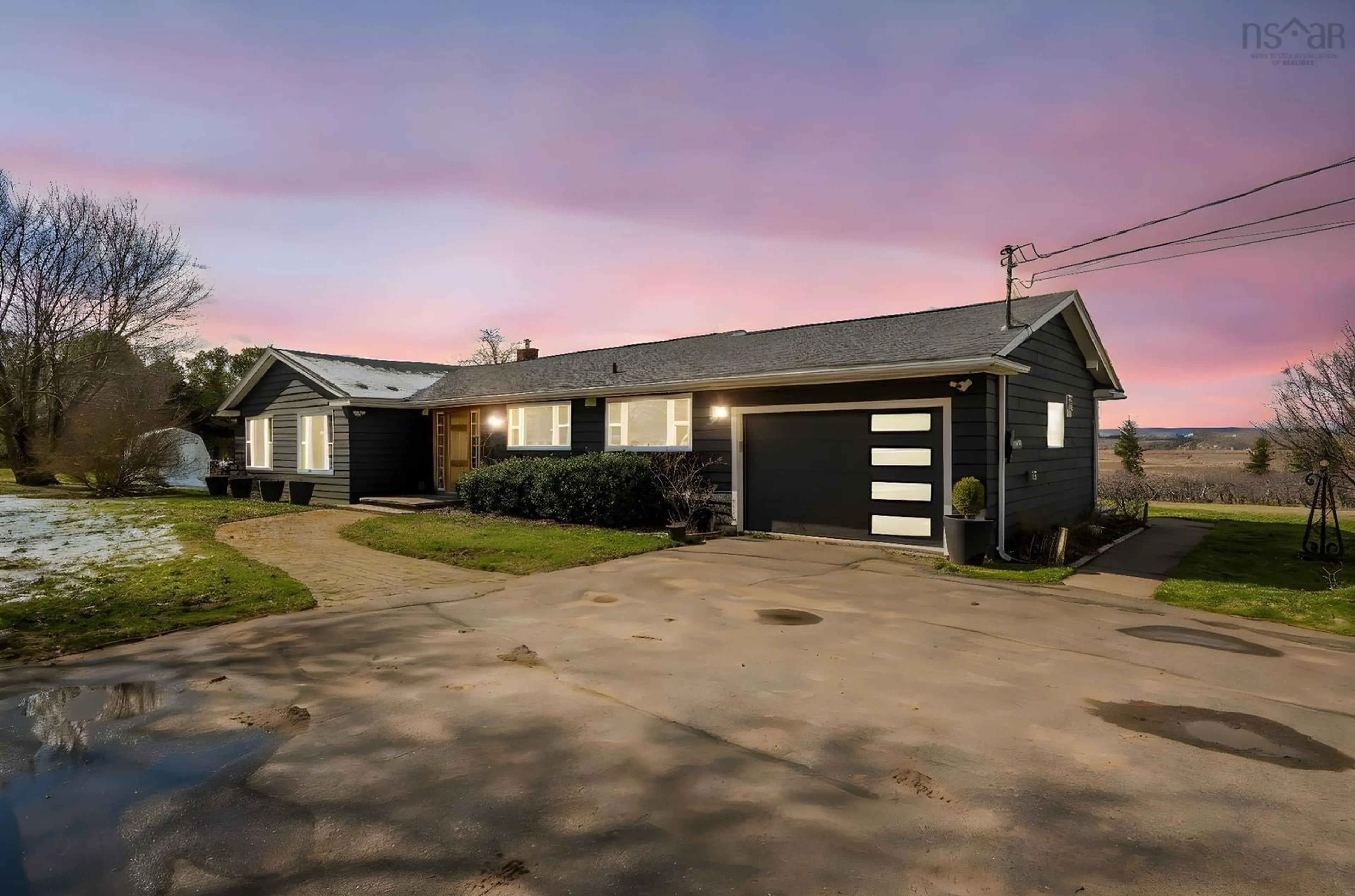 Home with vinyl exterior material, street for 10165 Highway 1, Greenwich Nova Scotia B4P 2R2