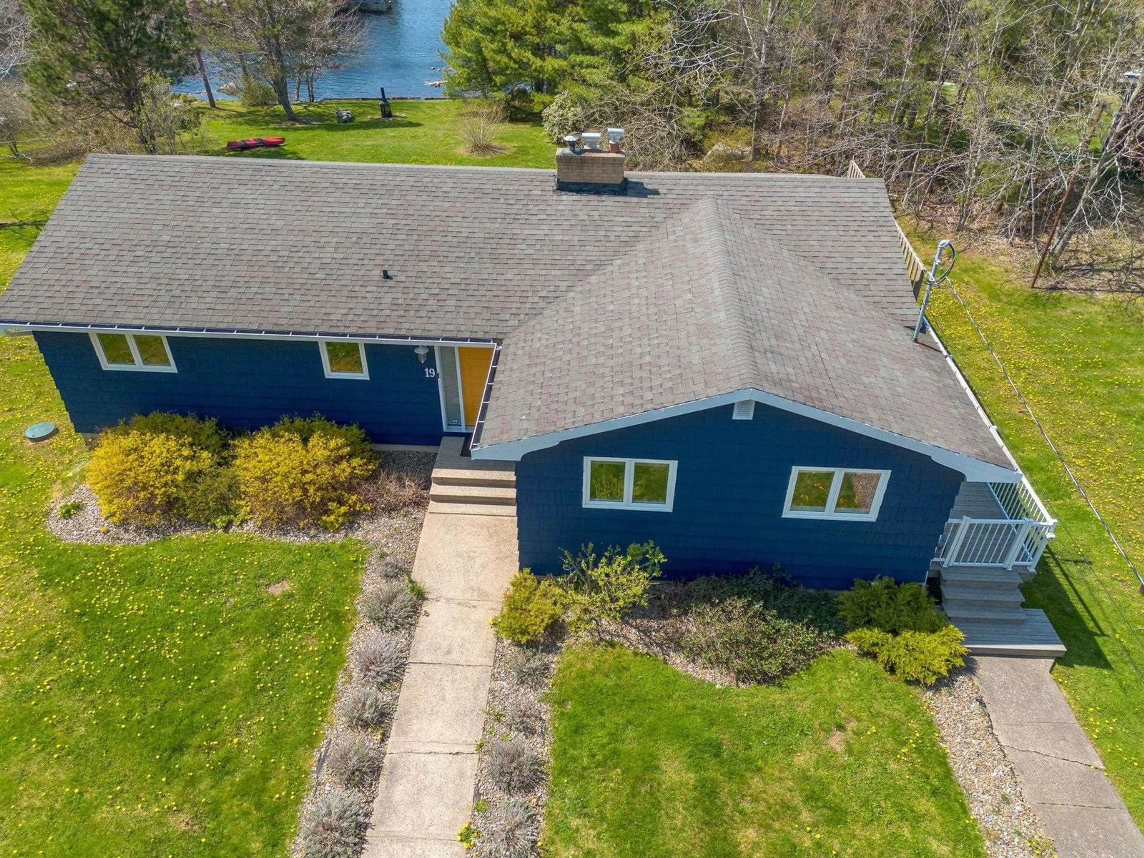 A pic from outside/outdoor area/front of a property/back of a property/a pic from drone, water/lake/river/ocean view for 19 Francie Dr, Williamswood Nova Scotia B3V 1C1