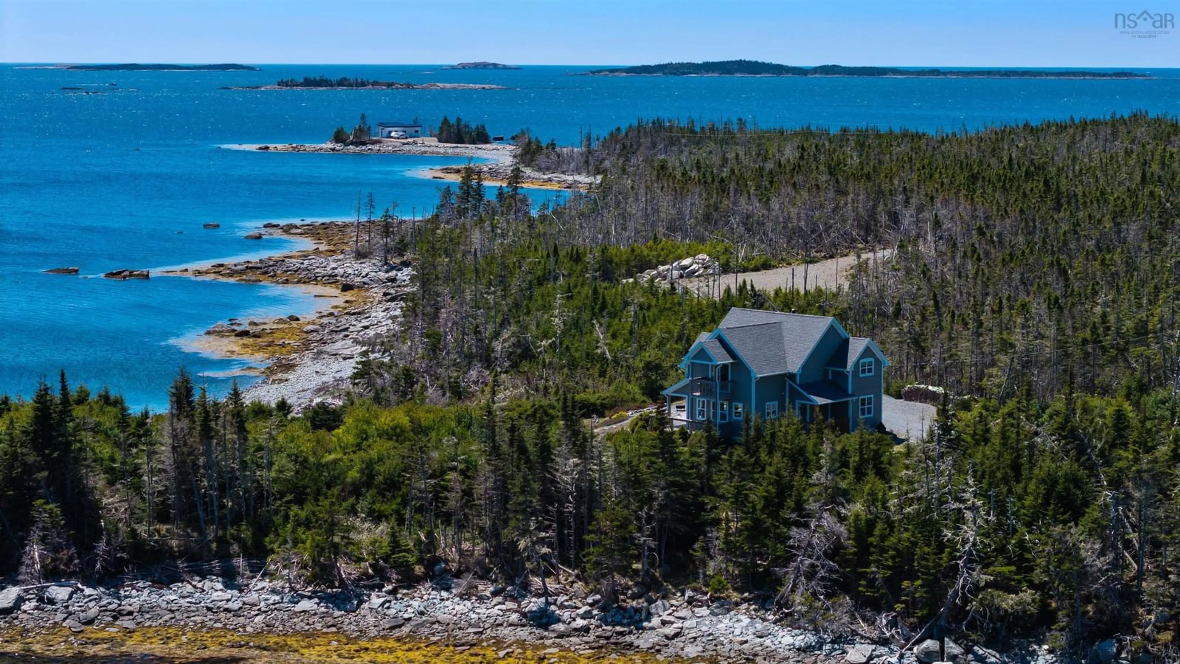 A pic from outside/outdoor area/front of a property/back of a property/a pic from drone, water/lake/river/ocean view for 116 Beaver Dr, West Quoddy Nova Scotia B0J 2R0