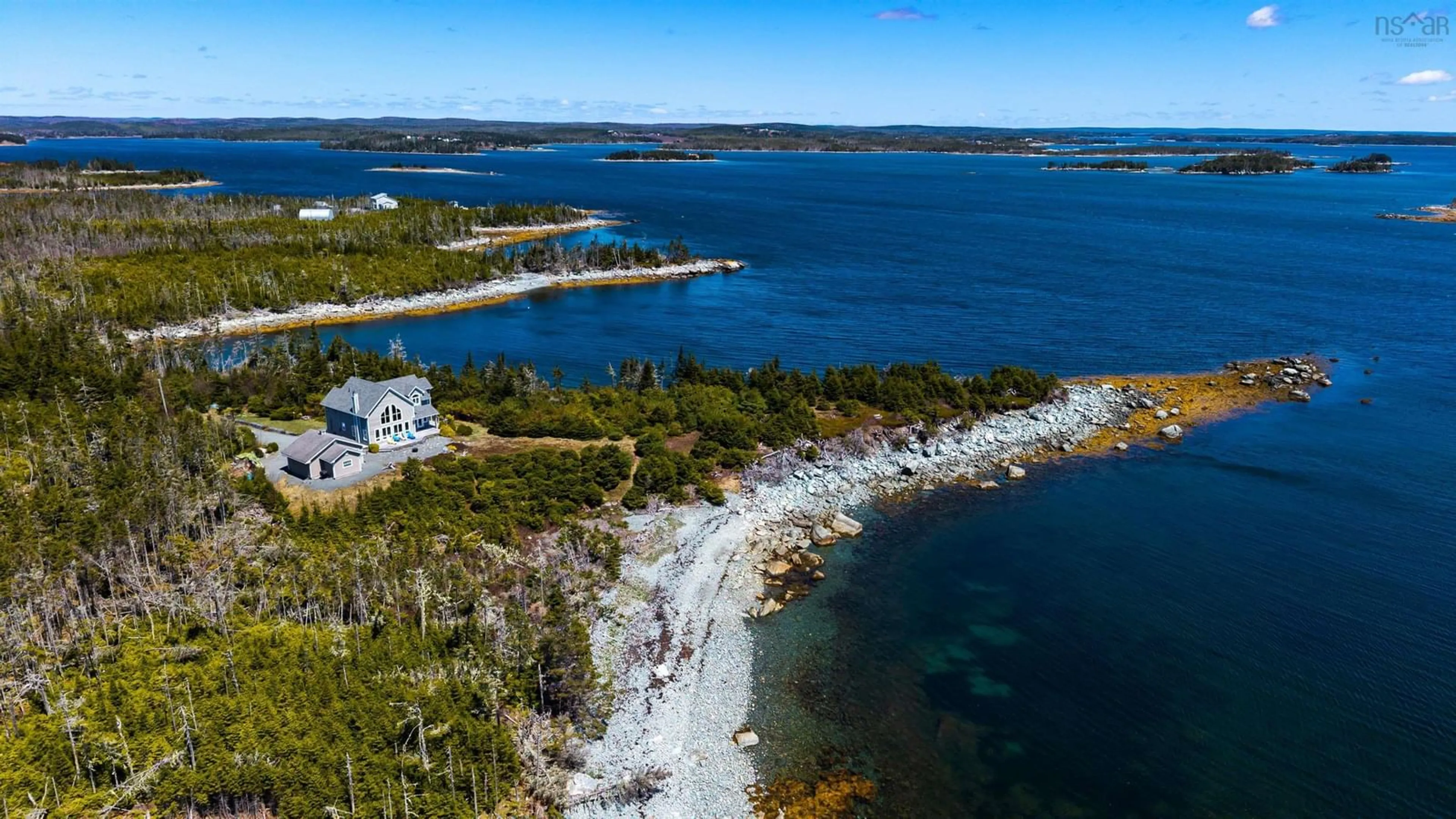 A pic from outside/outdoor area/front of a property/back of a property/a pic from drone, water/lake/river/ocean view for 116 Beaver Dr, West Quoddy Nova Scotia B0J 2R0