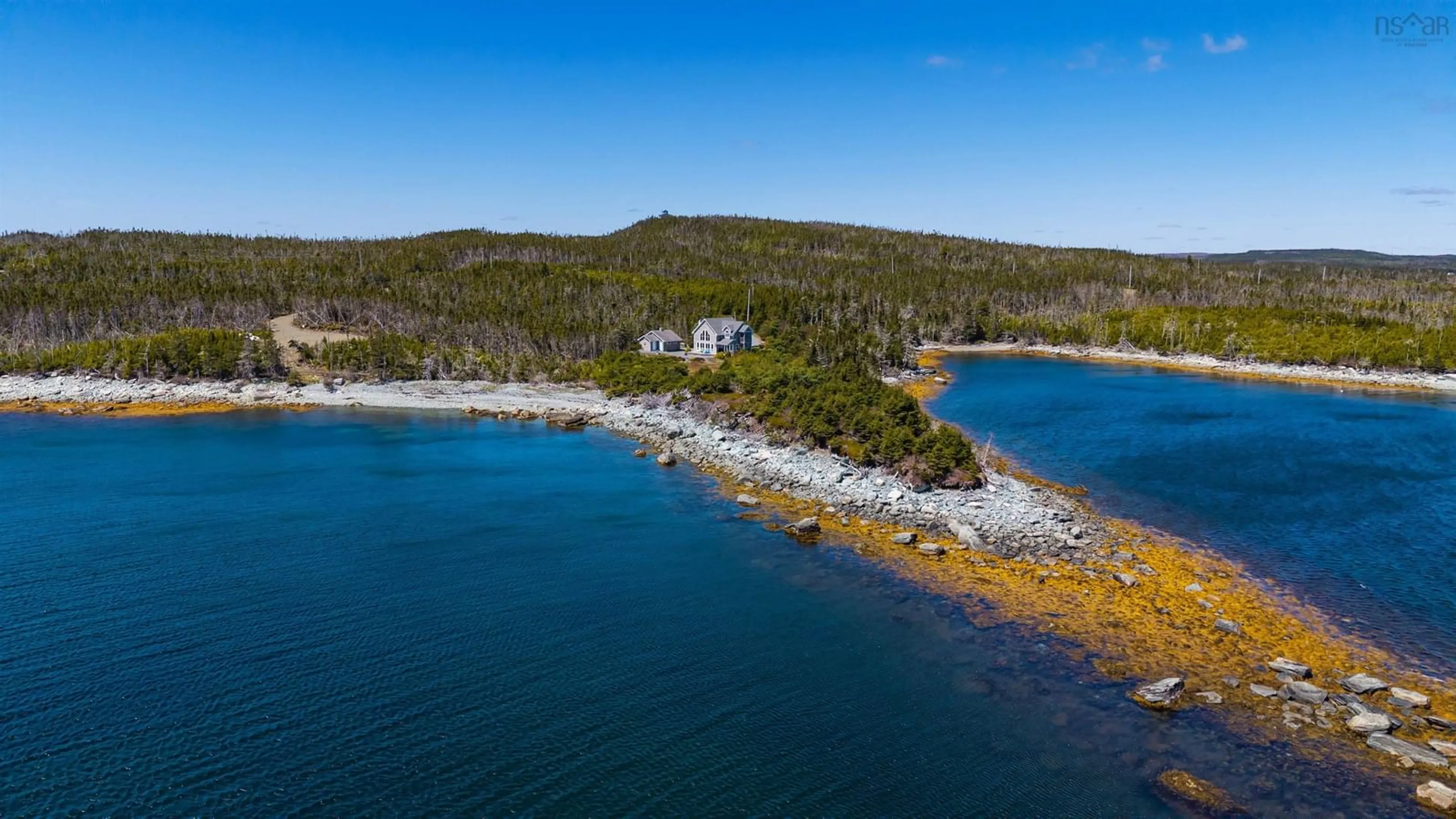 A pic from outside/outdoor area/front of a property/back of a property/a pic from drone, water/lake/river/ocean view for 116 Beaver Dr, West Quoddy Nova Scotia B0J 2R0