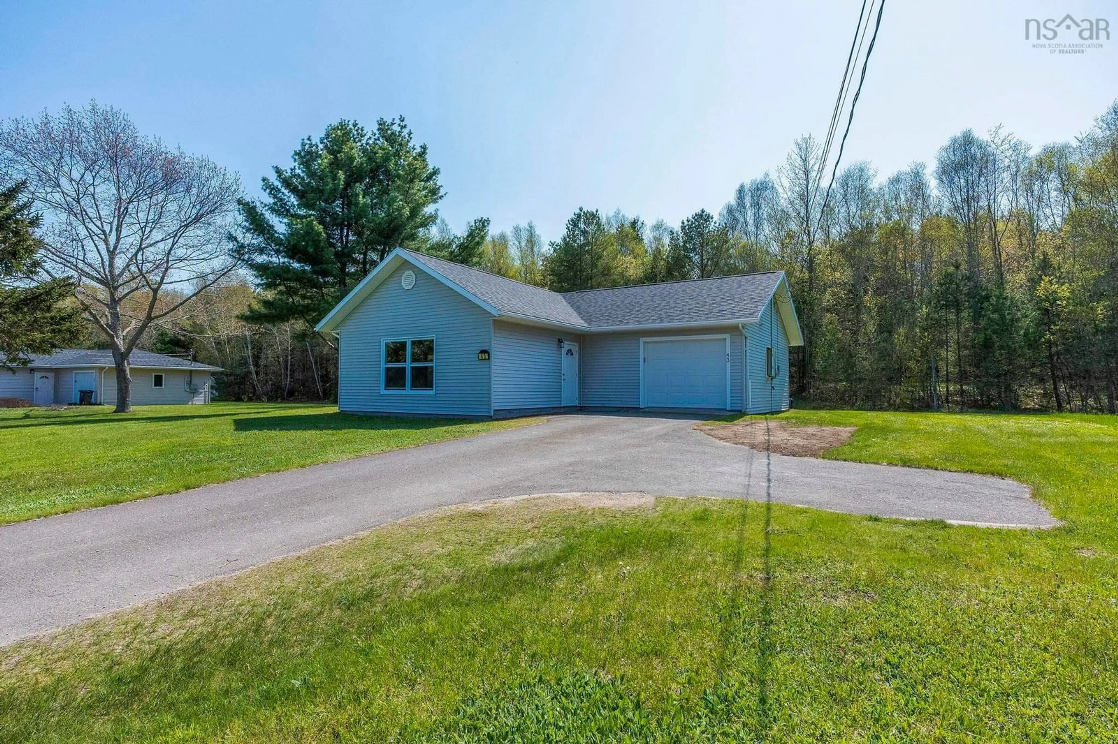 A pic from outside/outdoor area/front of a property/back of a property/a pic from drone, street for 43 Kelcey Lane, Wilmot Nova Scotia B0P 1W0
