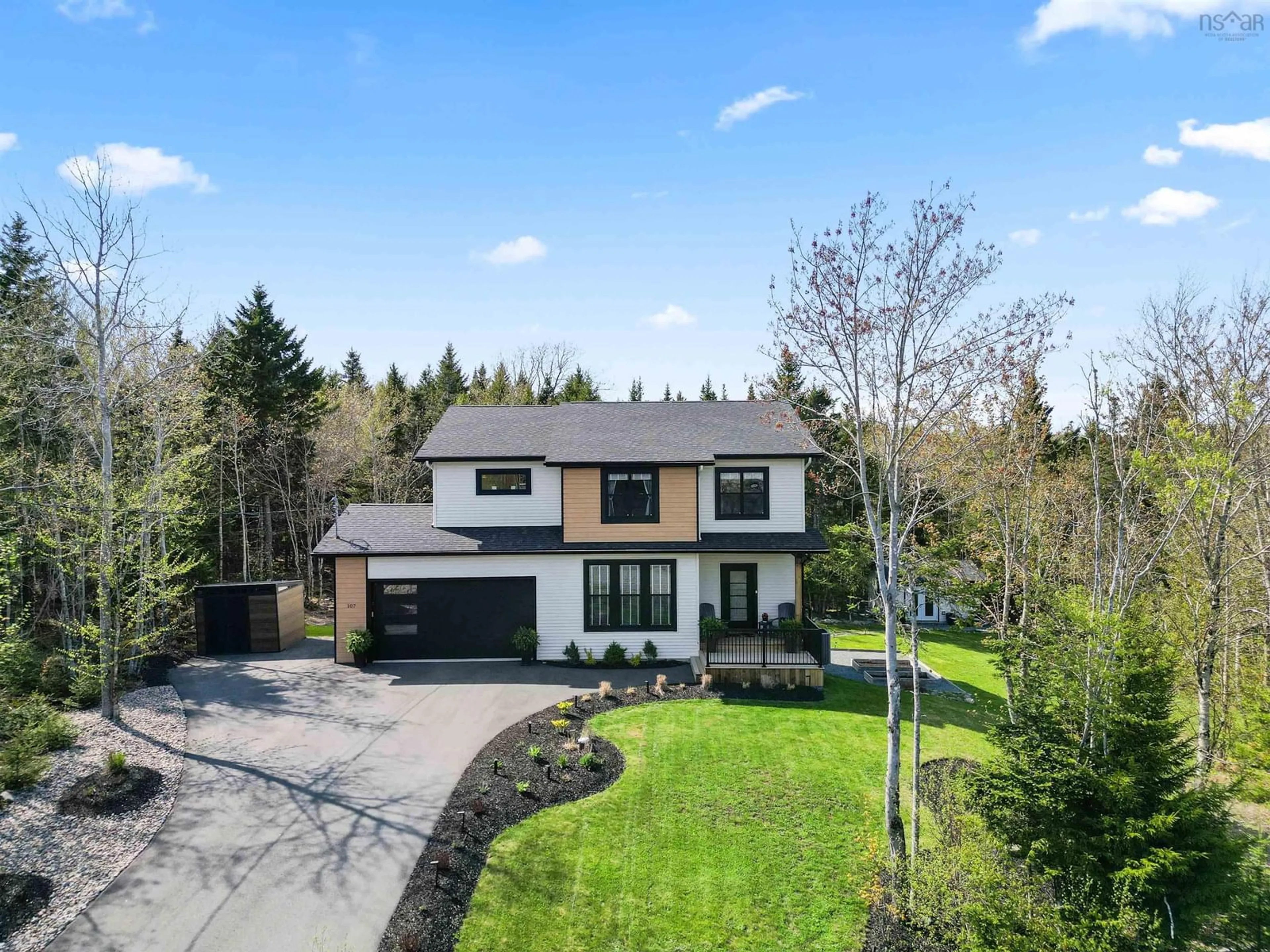 A pic from outside/outdoor area/front of a property/back of a property/a pic from drone, street for 107 Edgett Dr, Lucasville Nova Scotia B4B 0V7