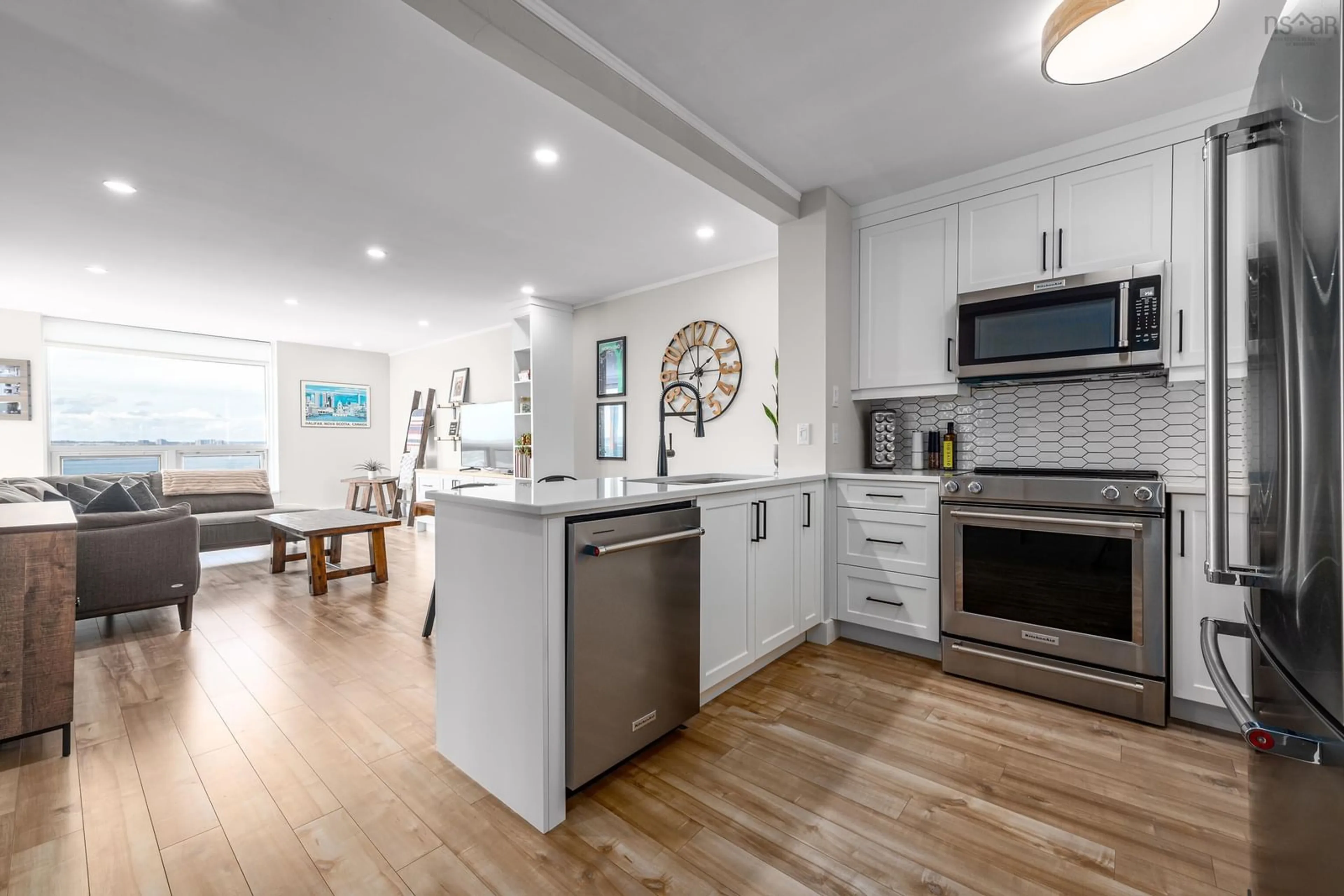 Open concept kitchen, unknown for 5572 North Ridge Rd #PH8, Halifax Peninsula Nova Scotia B3K 5K2