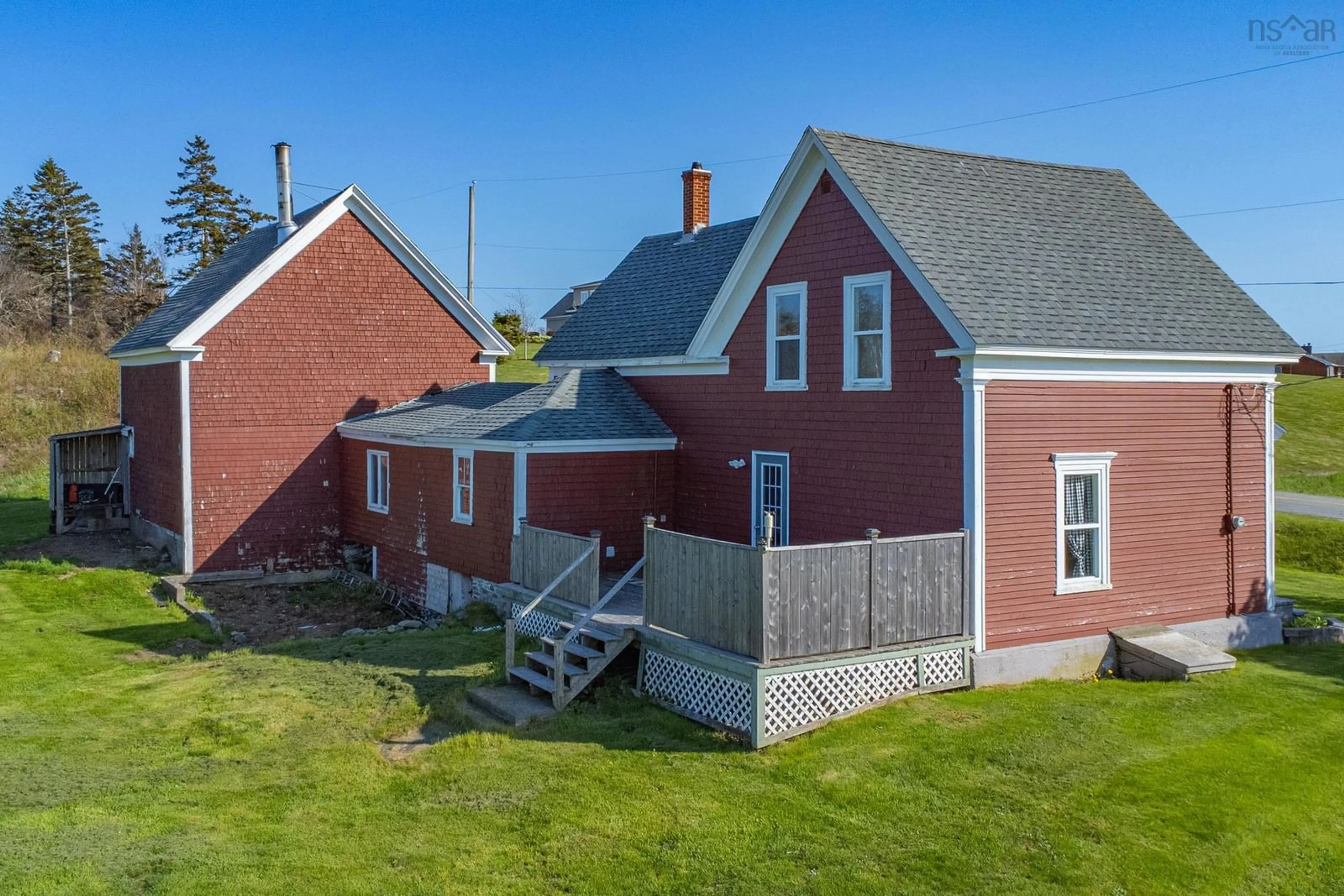 A pic from outside/outdoor area/front of a property/back of a property/a pic from drone, building for 79 Marc Comeau Rd, Meteghan River Nova Scotia B0W 2L0