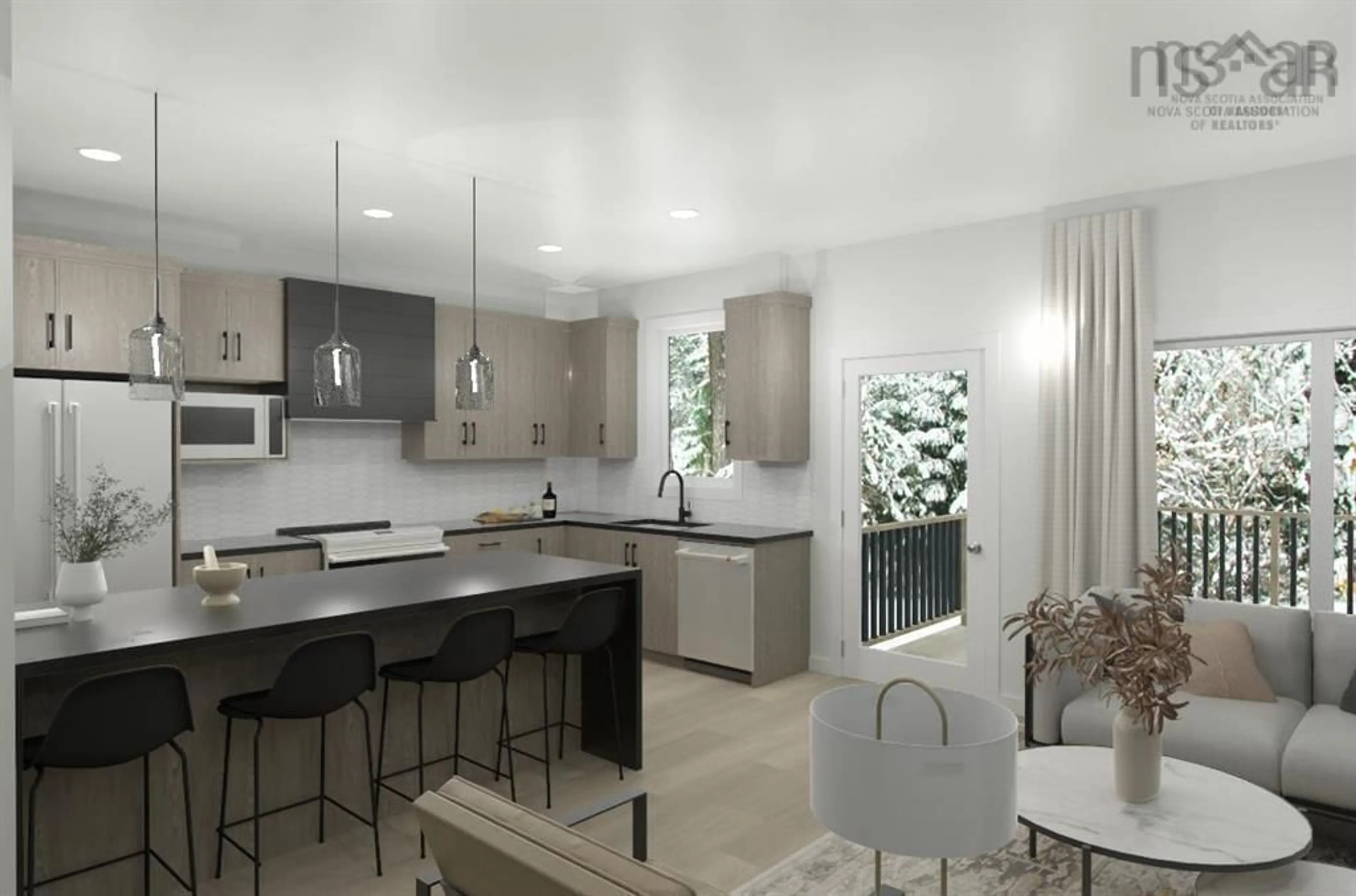 Open concept kitchen, ceramic/tile floor for 19 Duff Crt #DUF20, Bedford West Nova Scotia B4B 2P2