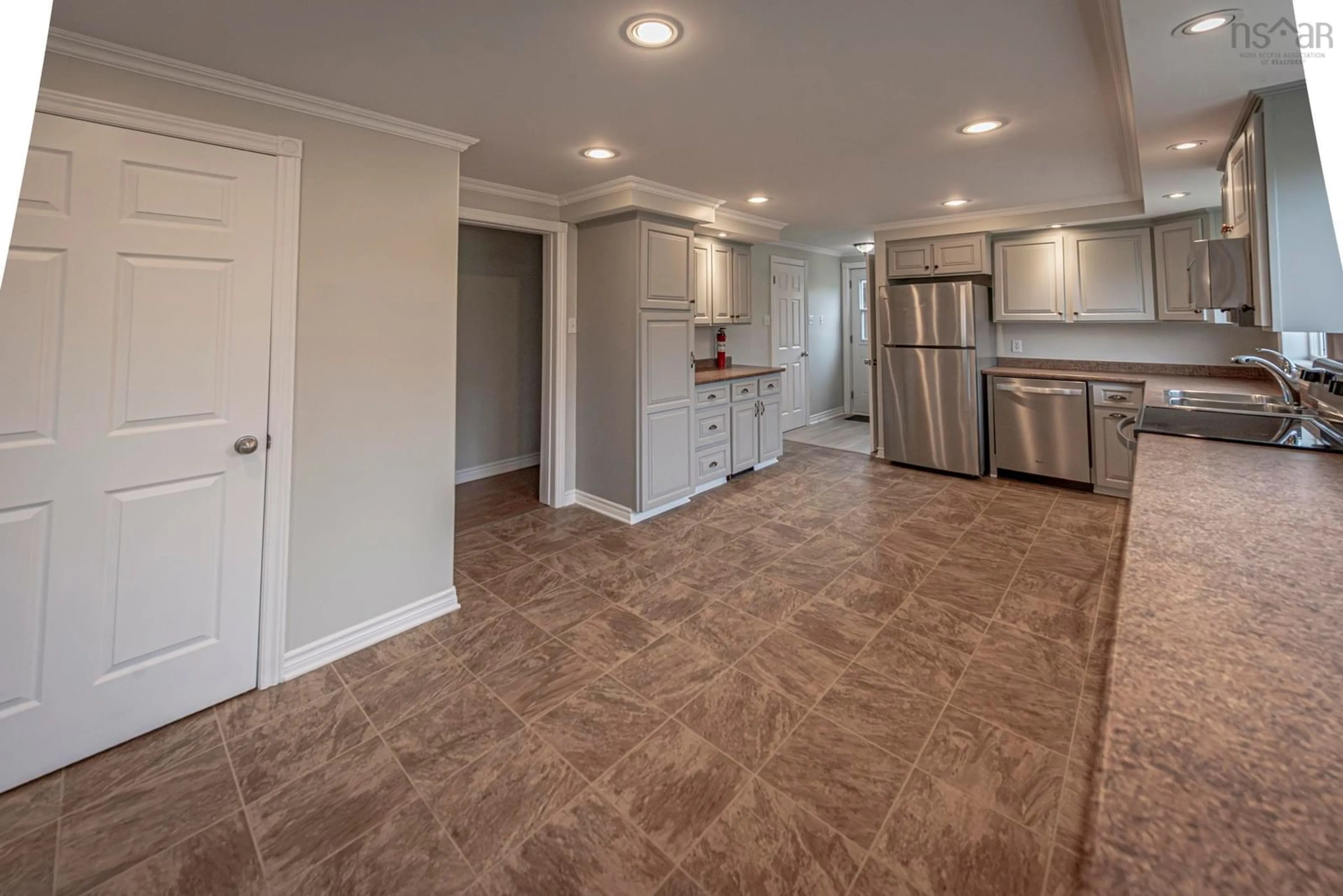 Open concept kitchen, ceramic/tile floor for 89 Herbert St, New Glasgow Nova Scotia B2H 1J6