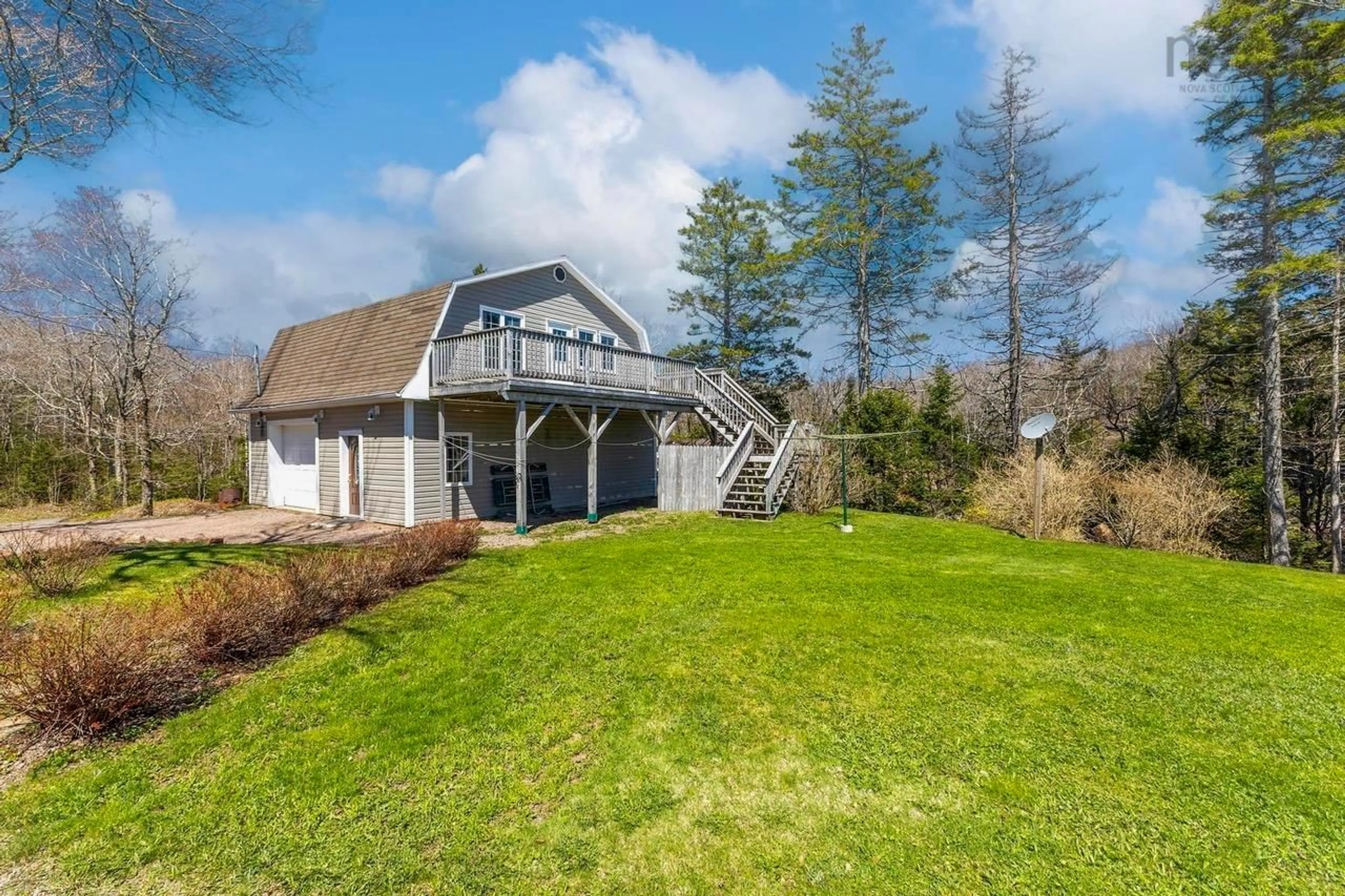 A pic from outside/outdoor area/front of a property/back of a property/a pic from drone, water/lake/river/ocean view for 344 Hart Lake Rd, Hart Lake Nova Scotia B0M 1G0