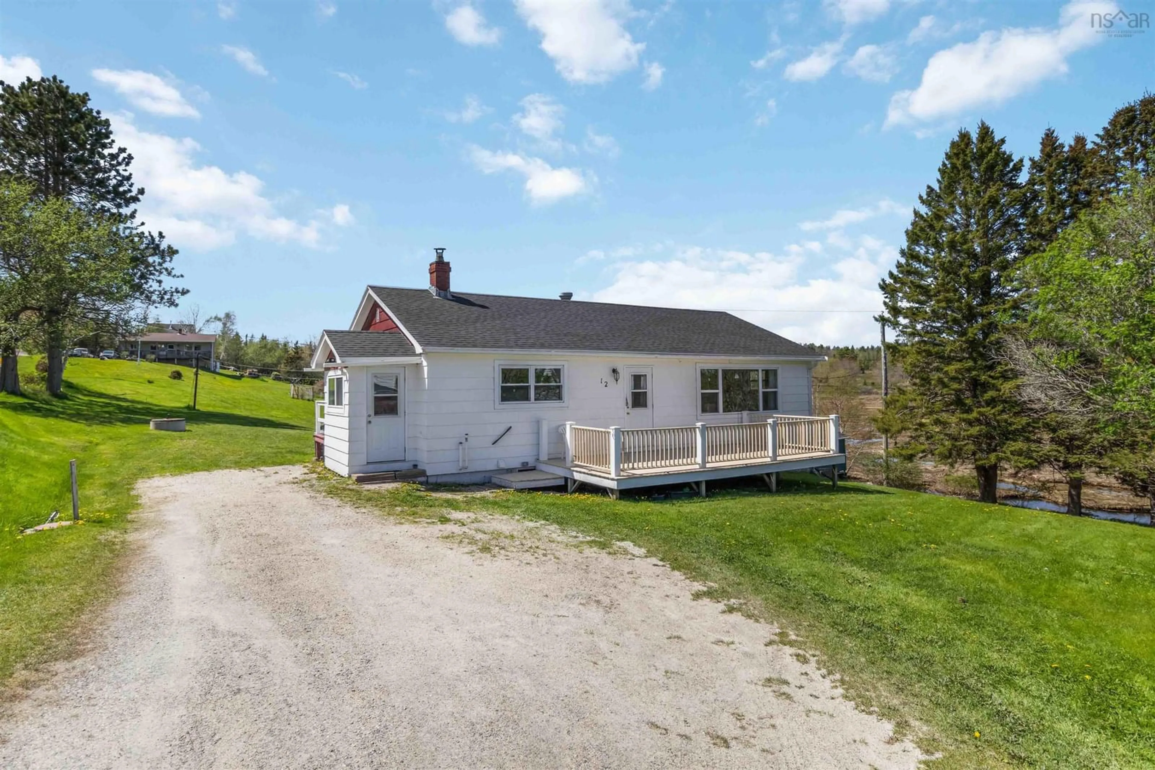 A pic from outside/outdoor area/front of a property/back of a property/a pic from drone, unknown for 12 Old Oakland Rd, Indian Point Nova Scotia B0J 2E0