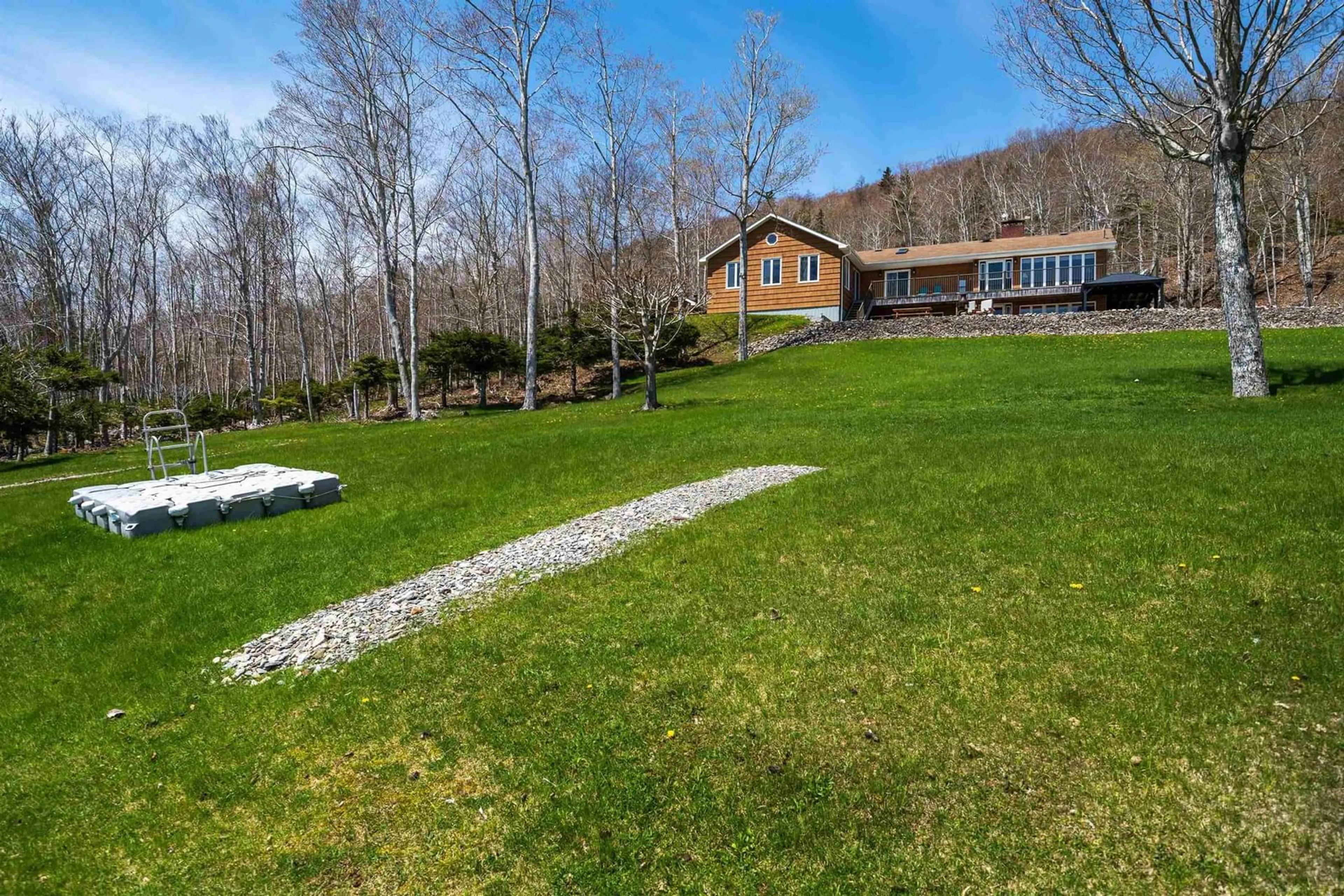 A pic from outside/outdoor area/front of a property/back of a property/a pic from drone, water/lake/river/ocean view for 3940 Marble Mountain Rd, Lime Hill Nova Scotia B0E 2Y0