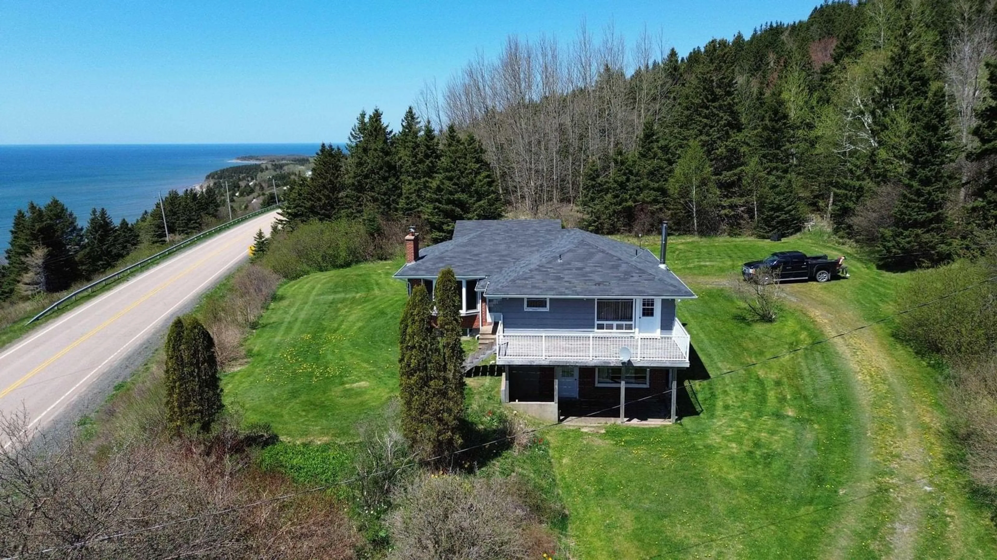 A pic from outside/outdoor area/front of a property/back of a property/a pic from drone, water/lake/river/ocean view for 3246 Highway 19, Craigmore Nova Scotia B9A 1A4