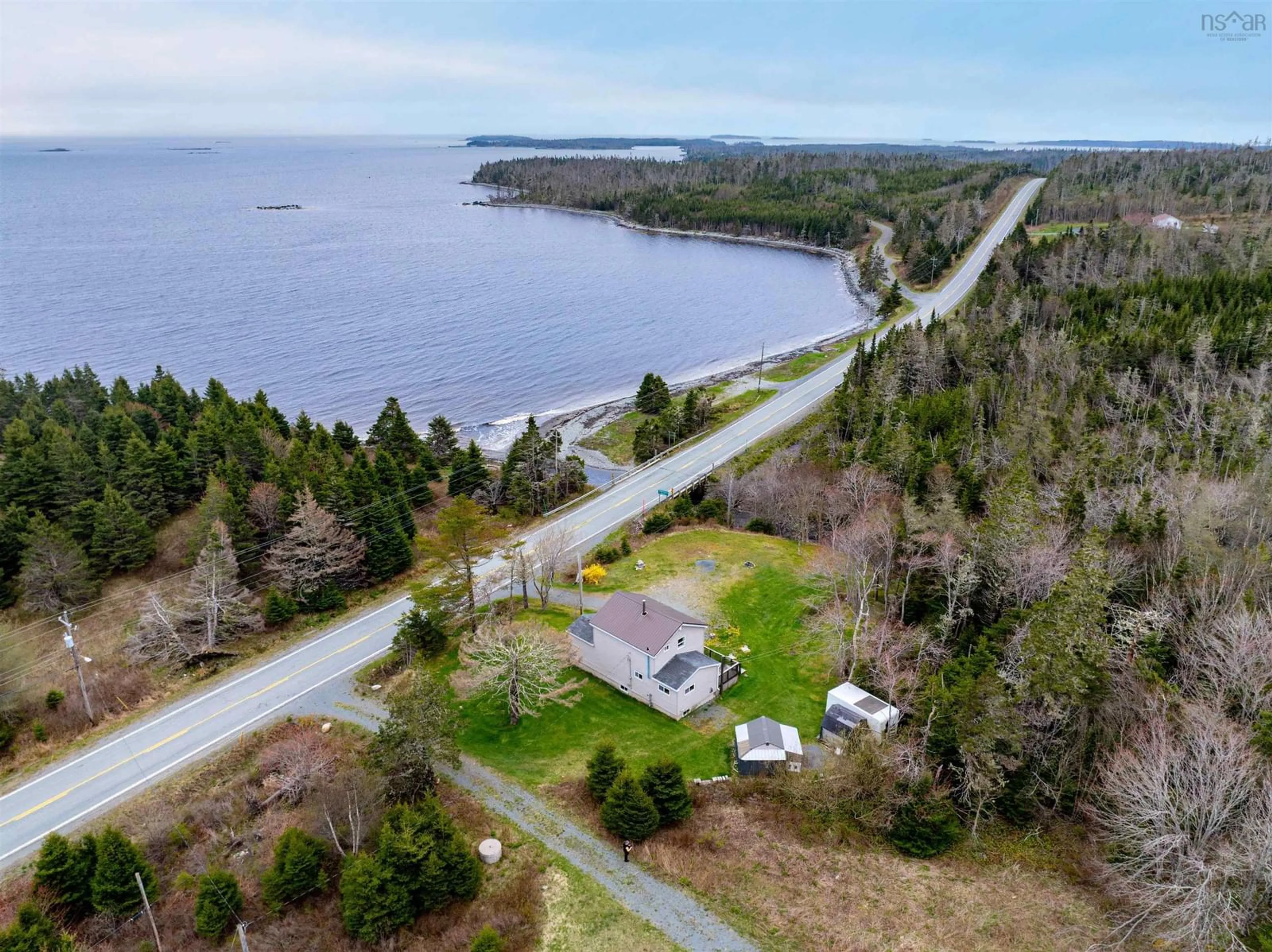 A pic from outside/outdoor area/front of a property/back of a property/a pic from drone, water/lake/river/ocean view for 28111 Highway, Moosehead Nova Scotia B0J 2K0