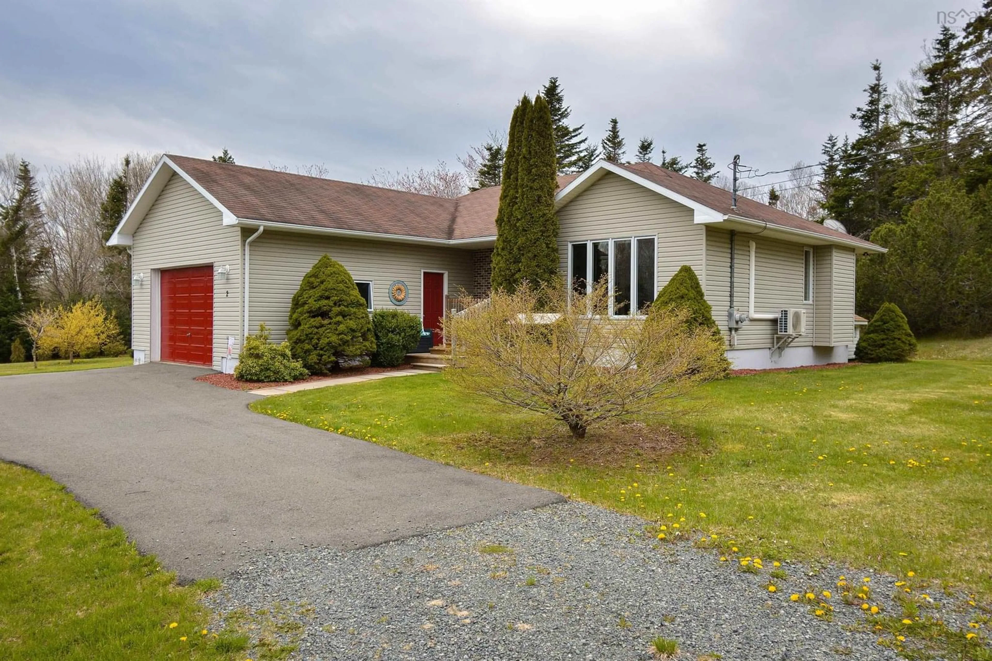 A pic from outside/outdoor area/front of a property/back of a property/a pic from drone, street for 2 Birchwood Heights, Albert Bridge Nova Scotia B1K 3G7