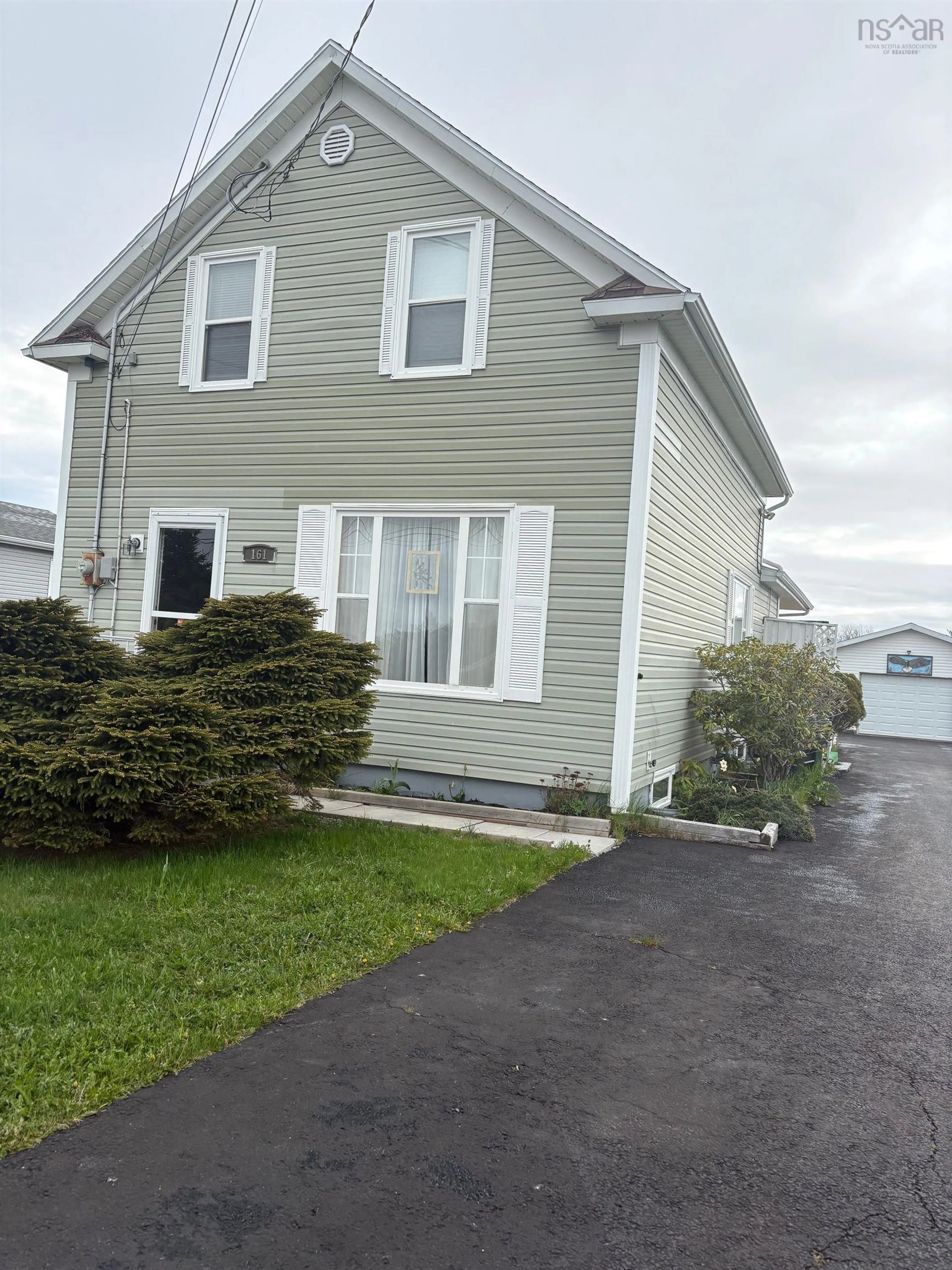 Home with vinyl exterior material, street for 161 Poplar St, Glace Bay Nova Scotia B1A 4M9