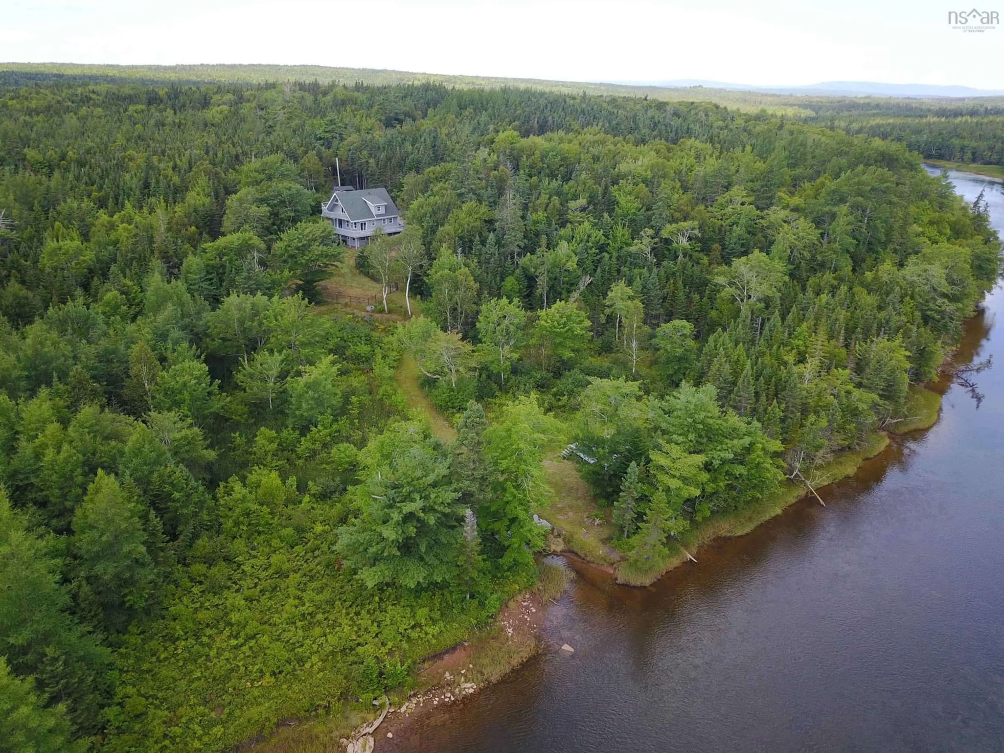 A pic from outside/outdoor area/front of a property/back of a property/a pic from drone, water/lake/river/ocean view for 215 Helmuts Lane, Cleveland Nova Scotia B0E 1J0