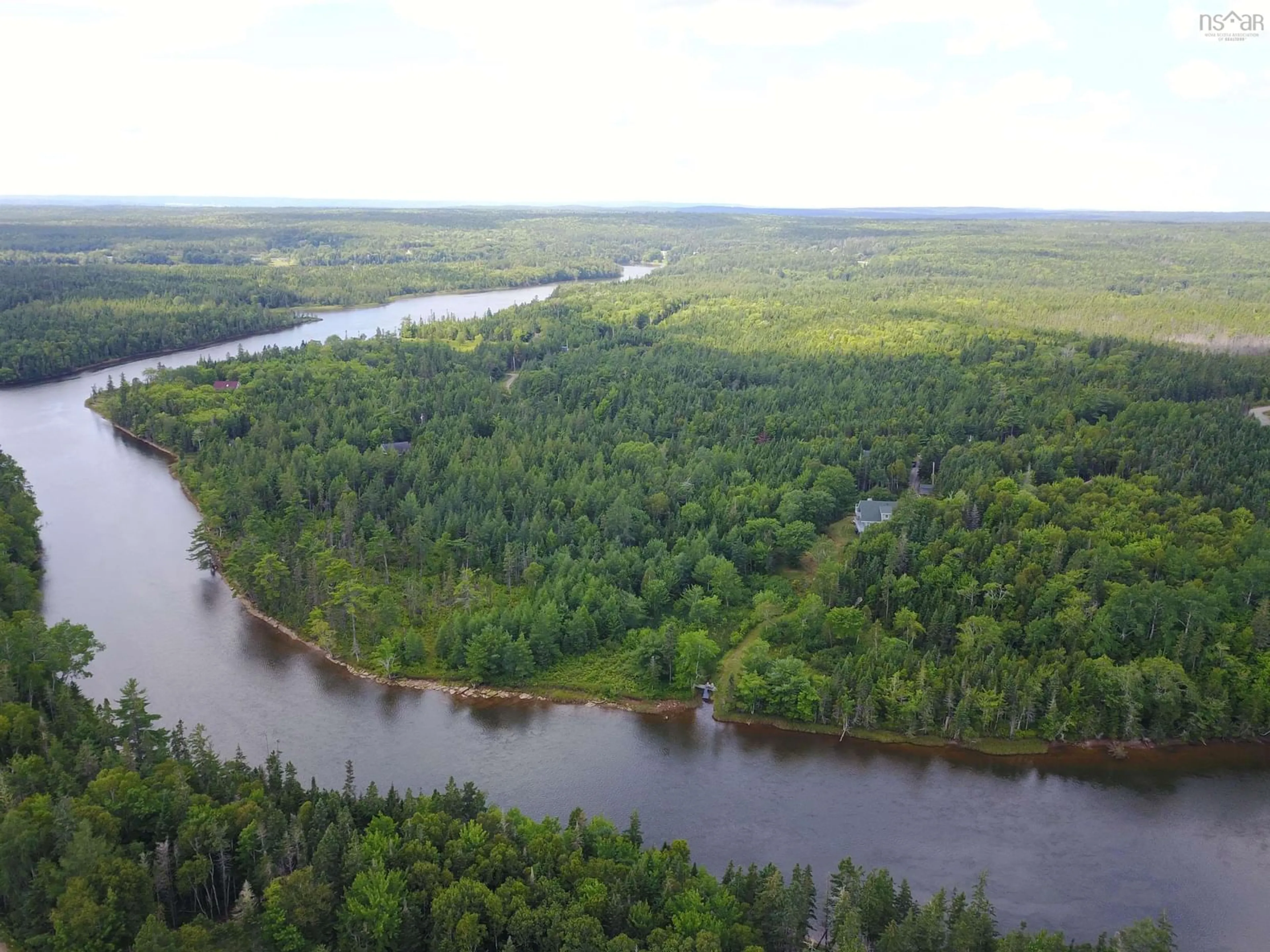 A pic from outside/outdoor area/front of a property/back of a property/a pic from drone, water/lake/river/ocean view for 215 Helmuts Lane, Cleveland Nova Scotia B0E 1J0