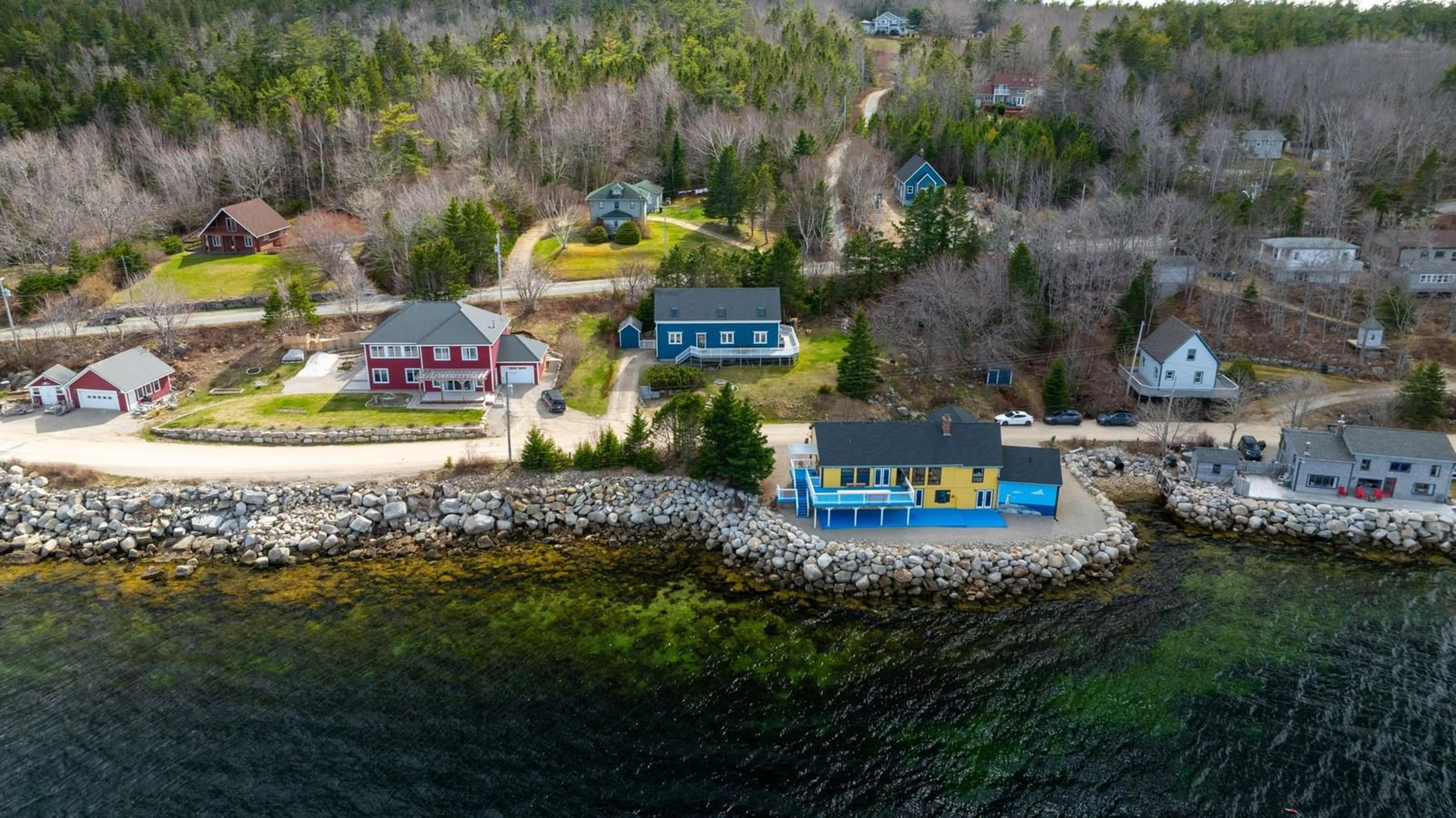 A pic from outside/outdoor area/front of a property/back of a property/a pic from drone, water/lake/river/ocean view for 500 Mill Cove Shore Rd, Birchy Head Nova Scotia B0J 1T0