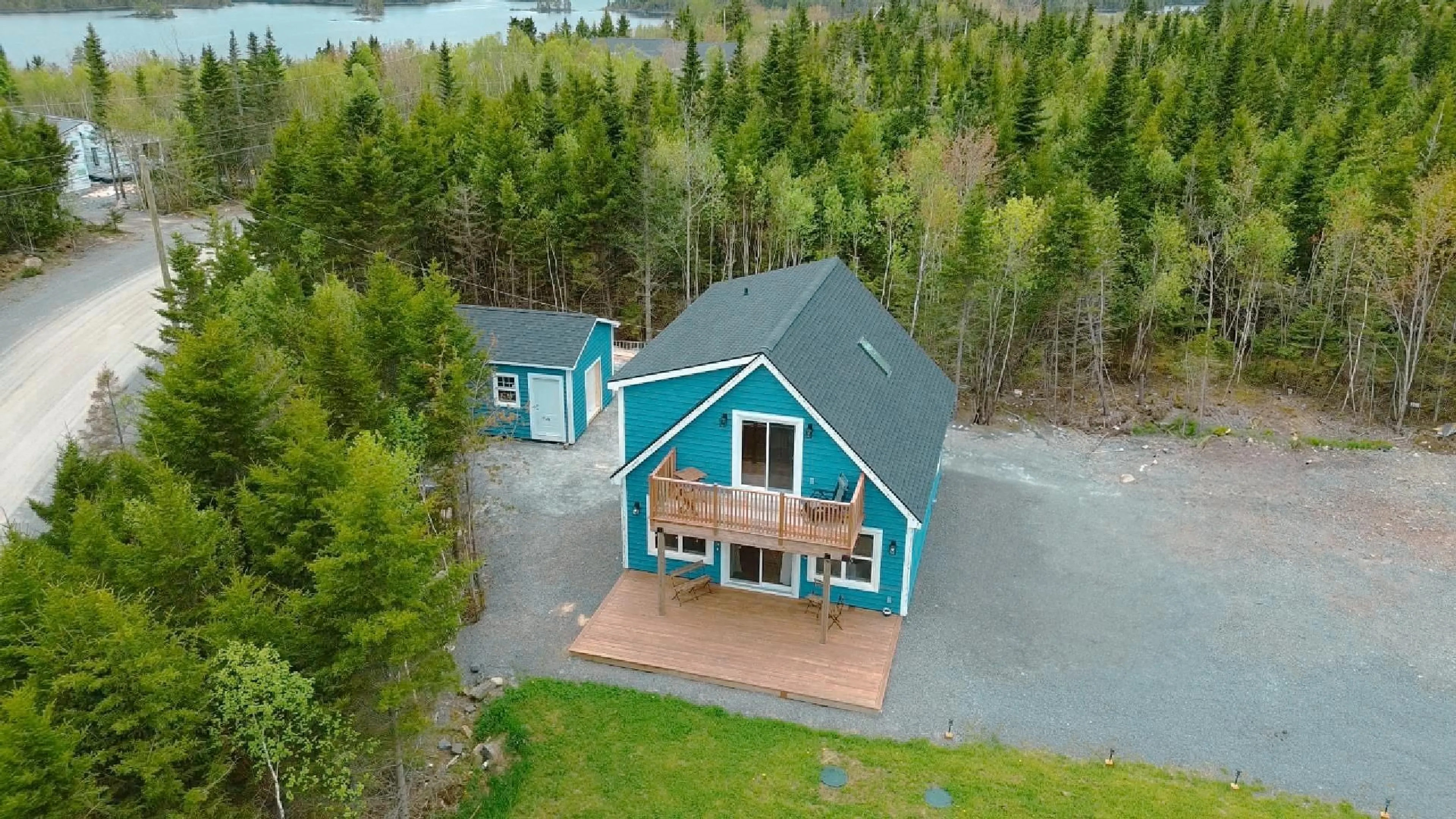 A pic from outside/outdoor area/front of a property/back of a property/a pic from drone, water/lake/river/ocean view for 217 Loon Point Trail, East Uniacke Nova Scotia B0N 1Z0