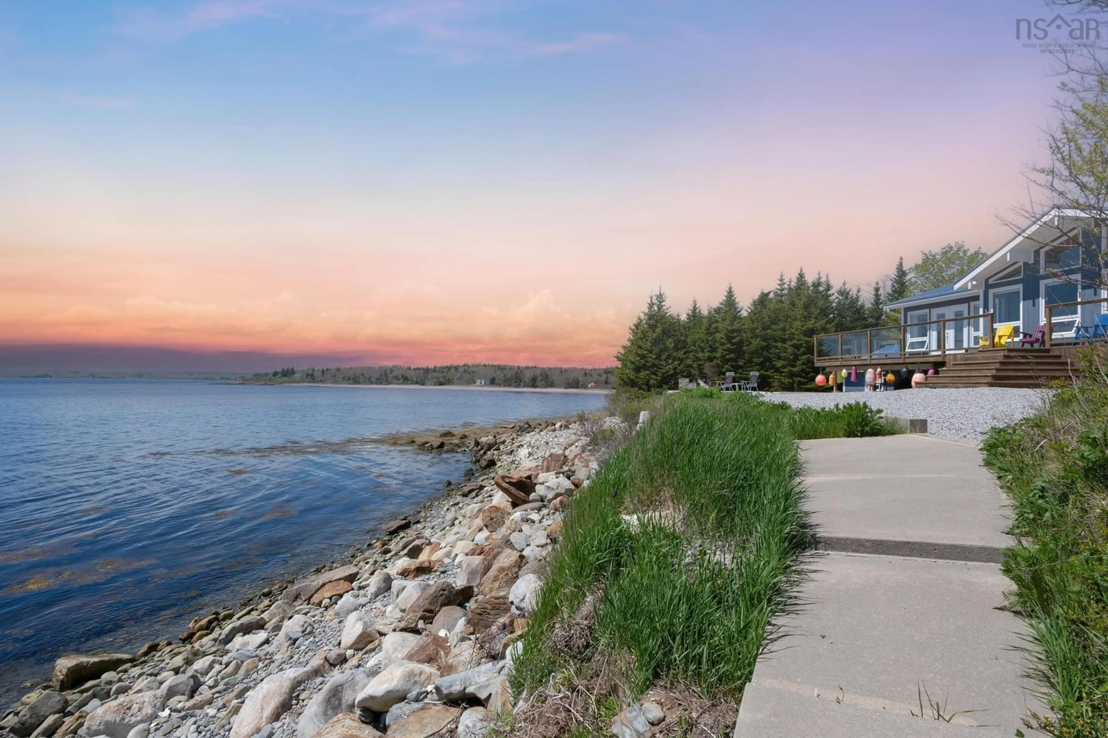 Patio, water/lake/river/ocean view for 1904 Sandy Point Rd, Sandy Point Nova Scotia B0T 1W0