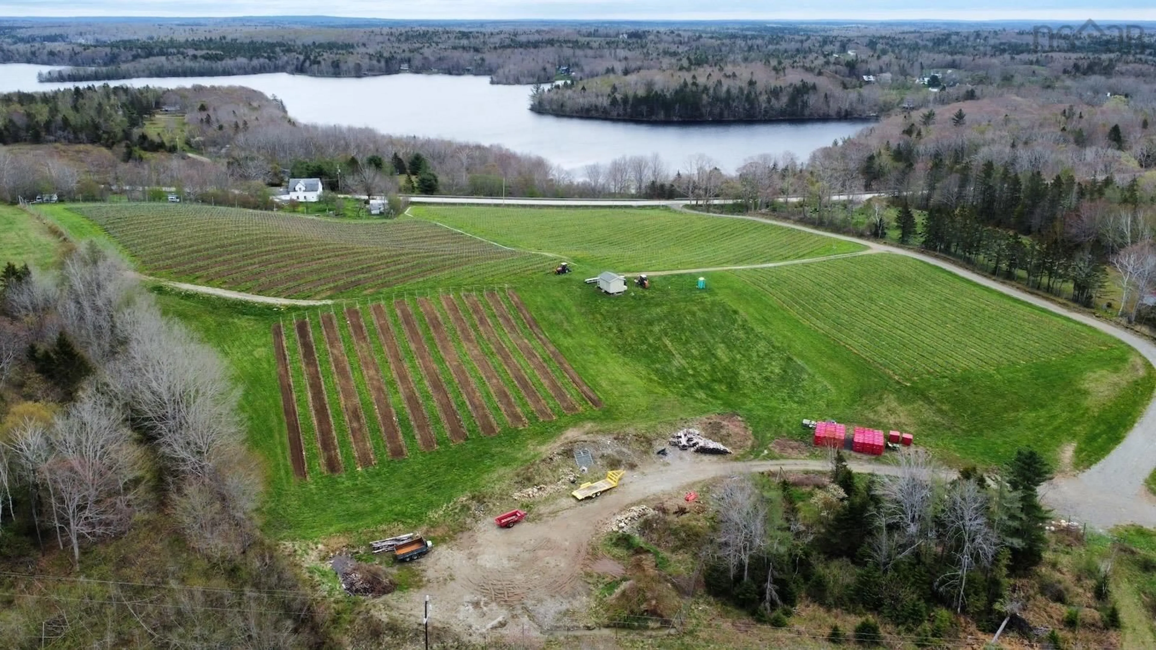 A pic from outside/outdoor area/front of a property/back of a property/a pic from drone, water/lake/river/ocean view for 4113 340 Hwy, Carleton Nova Scotia B5A 5N9