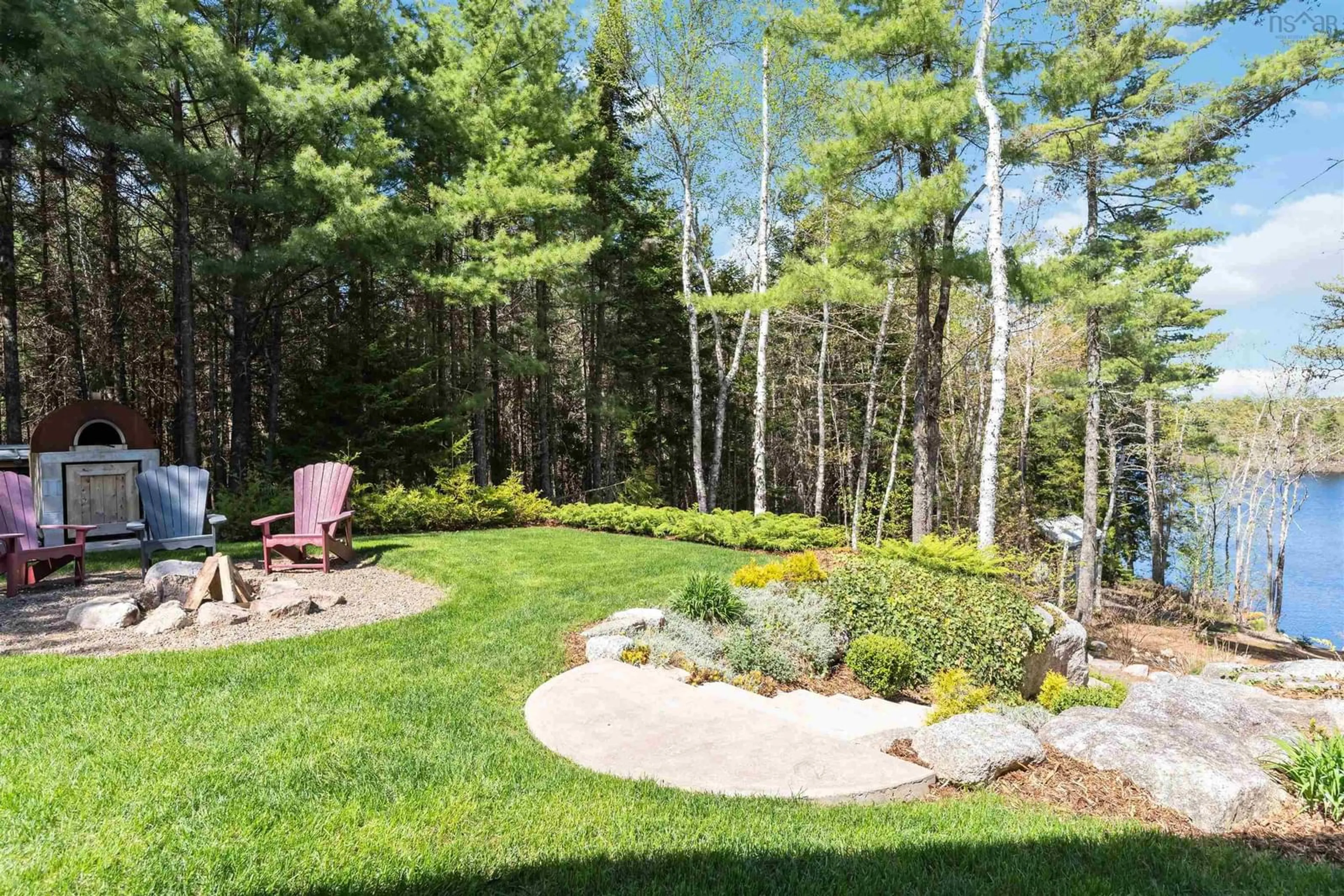 Patio, forest/trees view for 543 Loon Lake Dr, Lake Paul Nova Scotia B0P 1C0
