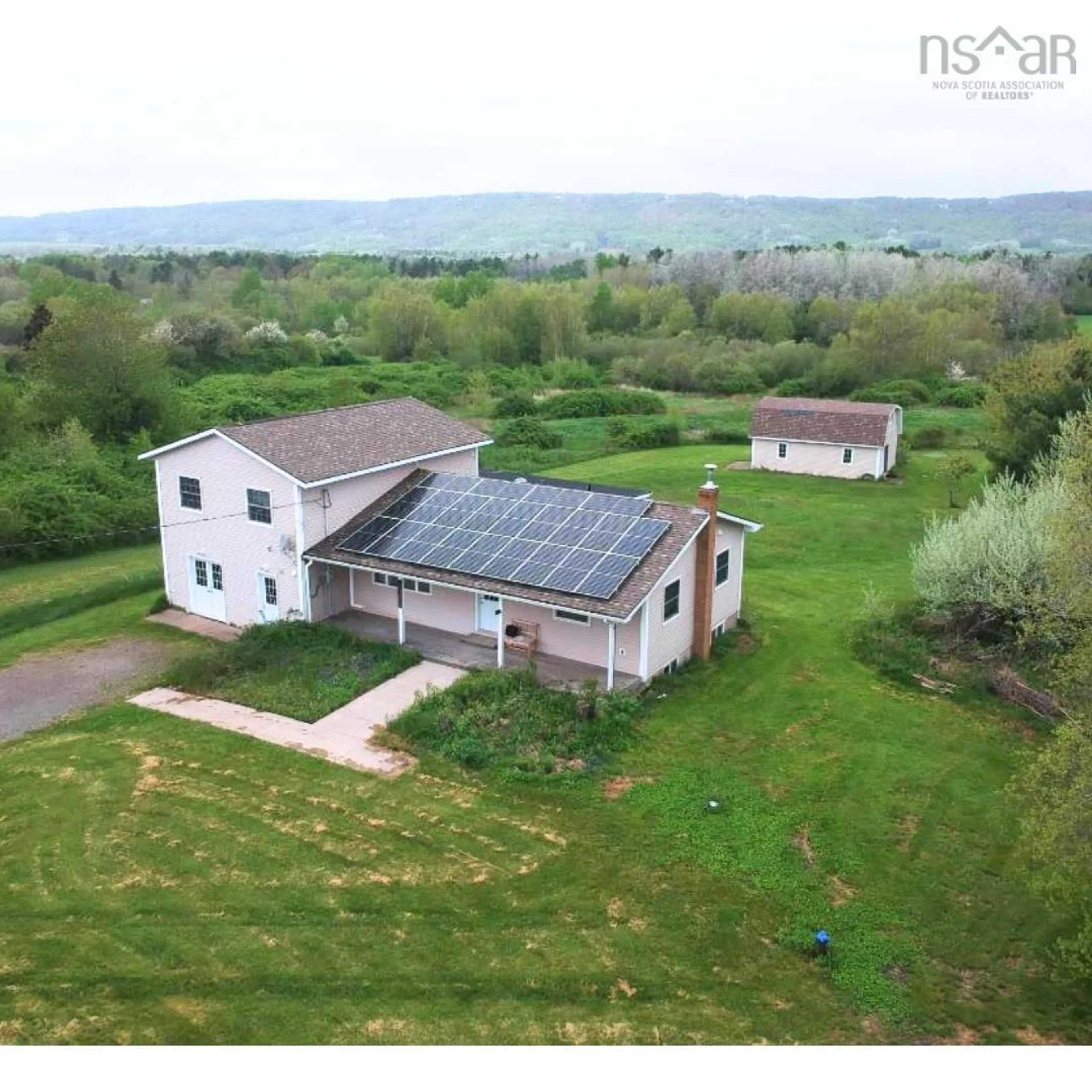 A pic from outside/outdoor area/front of a property/back of a property/a pic from drone, building for 1739 Bains Rd, Canning Nova Scotia B0P 1H0