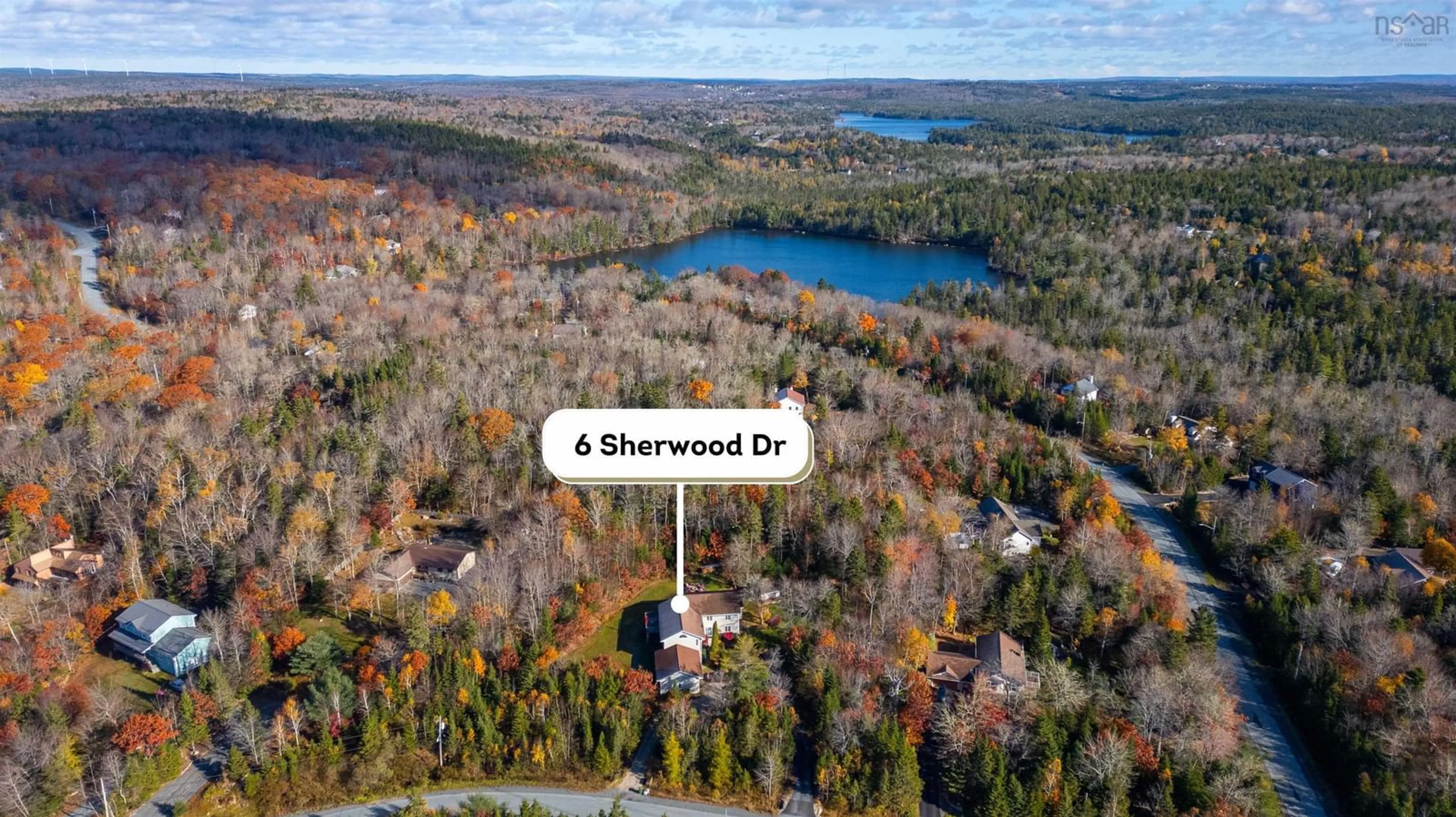 A pic from outside/outdoor area/front of a property/back of a property/a pic from drone, water/lake/river/ocean view for 6 Sherwood Dr, Stillwater Lake Nova Scotia B3Z 1G9
