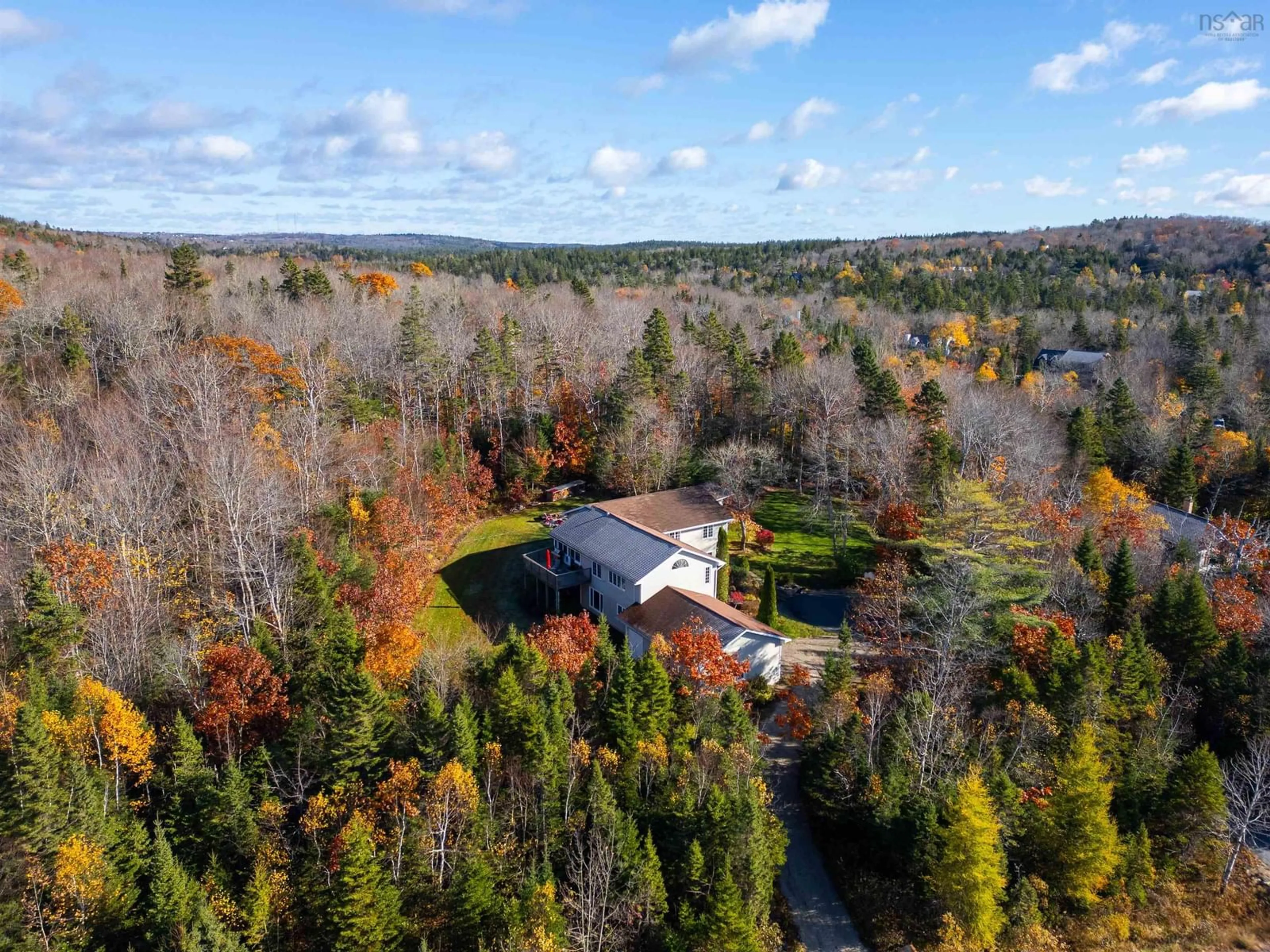 A pic from outside/outdoor area/front of a property/back of a property/a pic from drone, forest/trees view for 6 Sherwood Dr, Stillwater Lake Nova Scotia B3Z 1G9