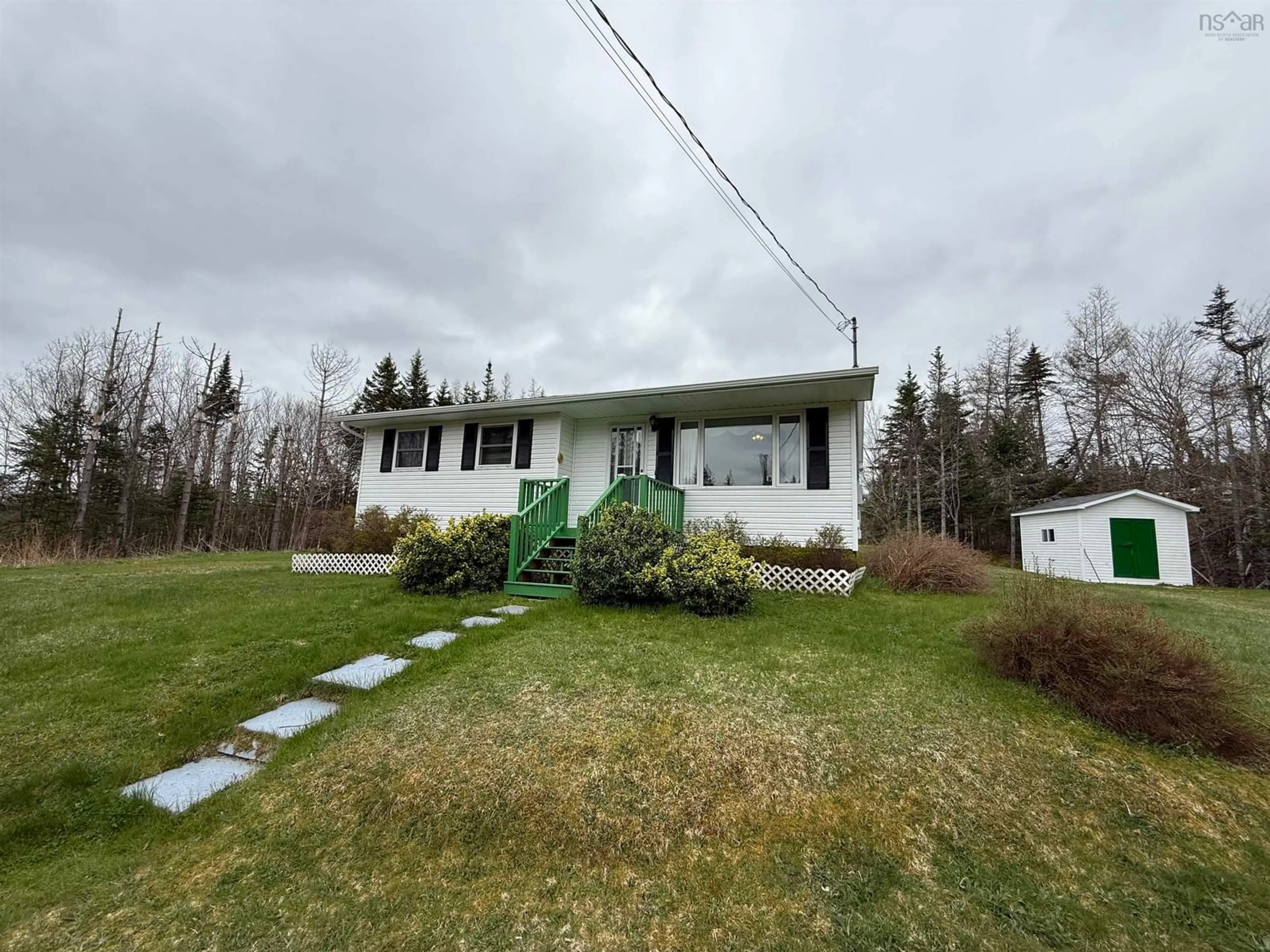 A pic from outside/outdoor area/front of a property/back of a property/a pic from drone, unknown for 6954 Highway 327, French Road Nova Scotia B1K 2A6