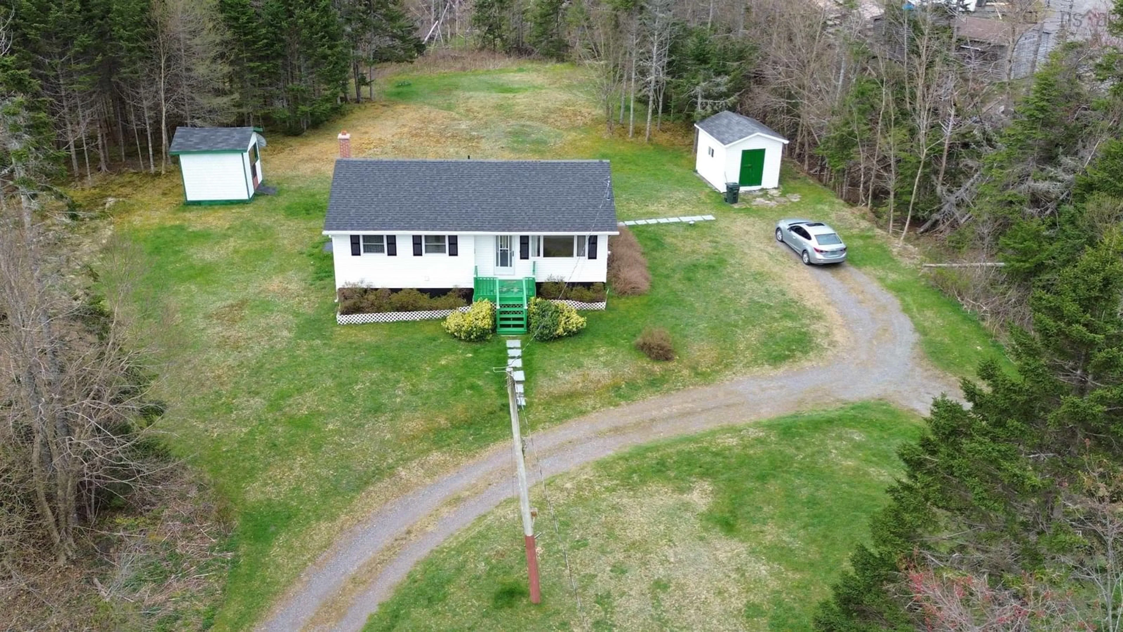 A pic from outside/outdoor area/front of a property/back of a property/a pic from drone, unknown for 6954 Highway 327, French Road Nova Scotia B1K 2A6