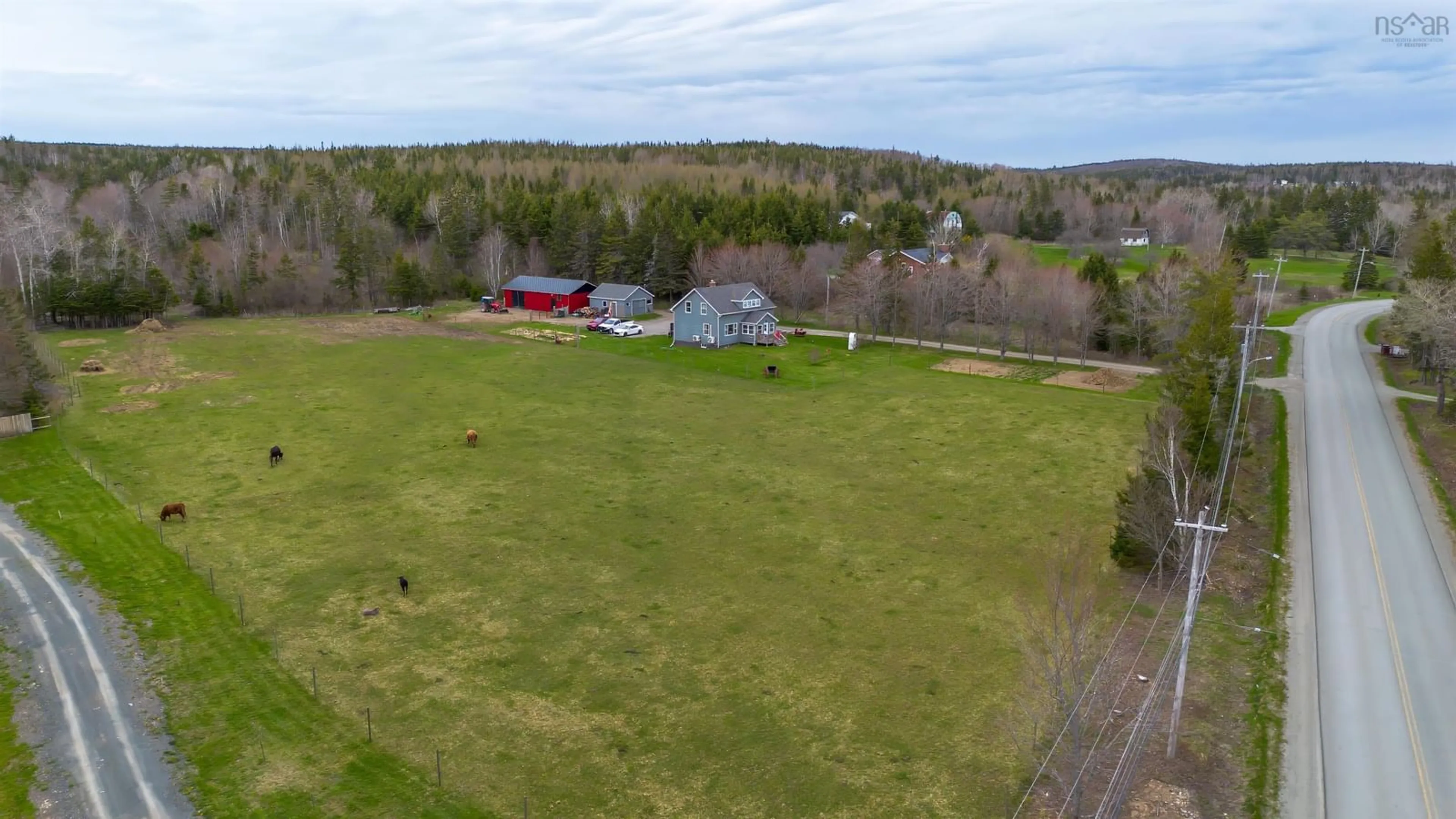 A pic from outside/outdoor area/front of a property/back of a property/a pic from drone, water/lake/river/ocean view for 2792 Grand Mira North Rd, Marion Bridge Nova Scotia B1K 1B1