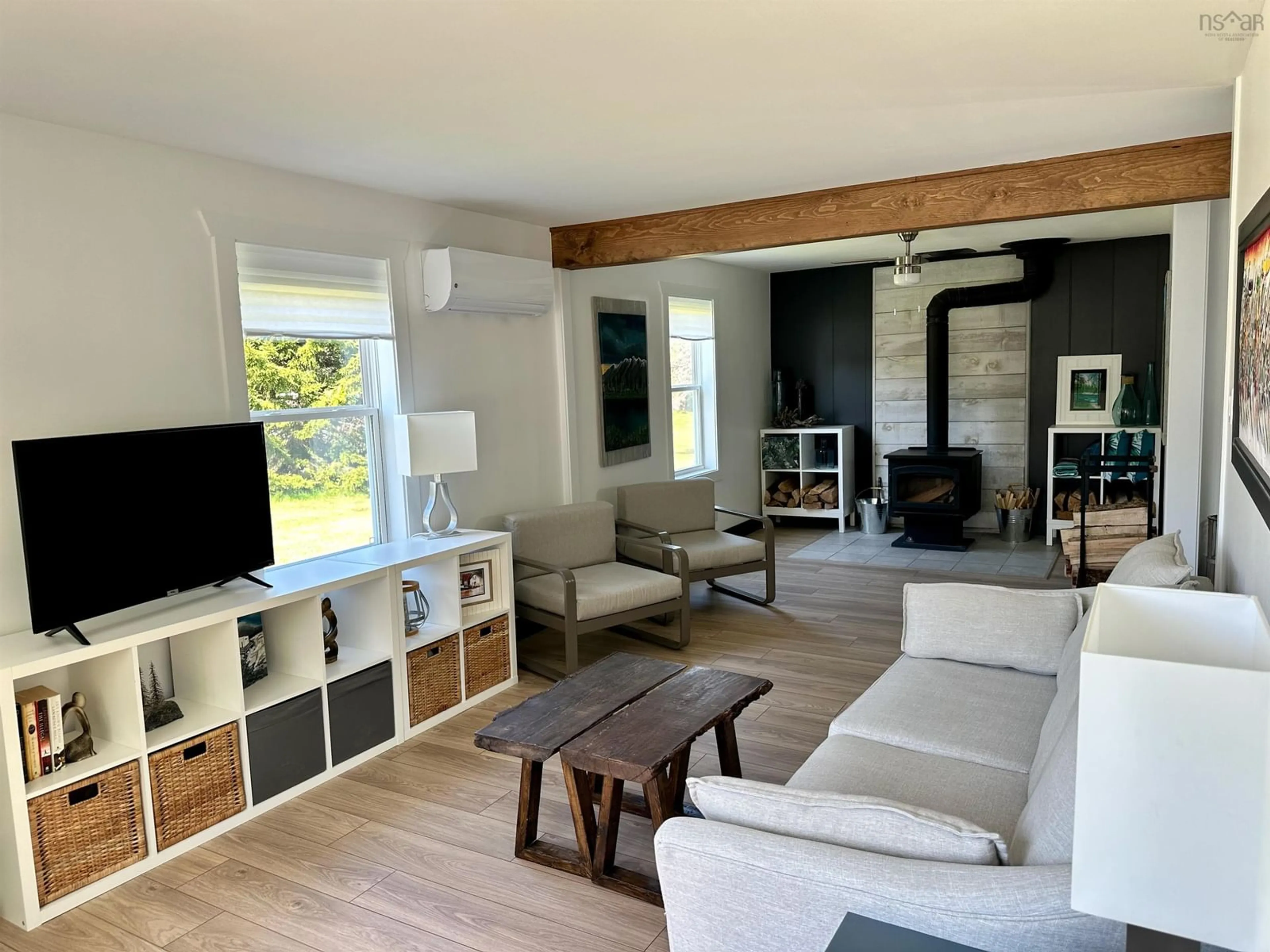Living room with furniture, wood/laminate floor for 15498 Highway 3 Hwy, Hebbville Nova Scotia B4V 6X6