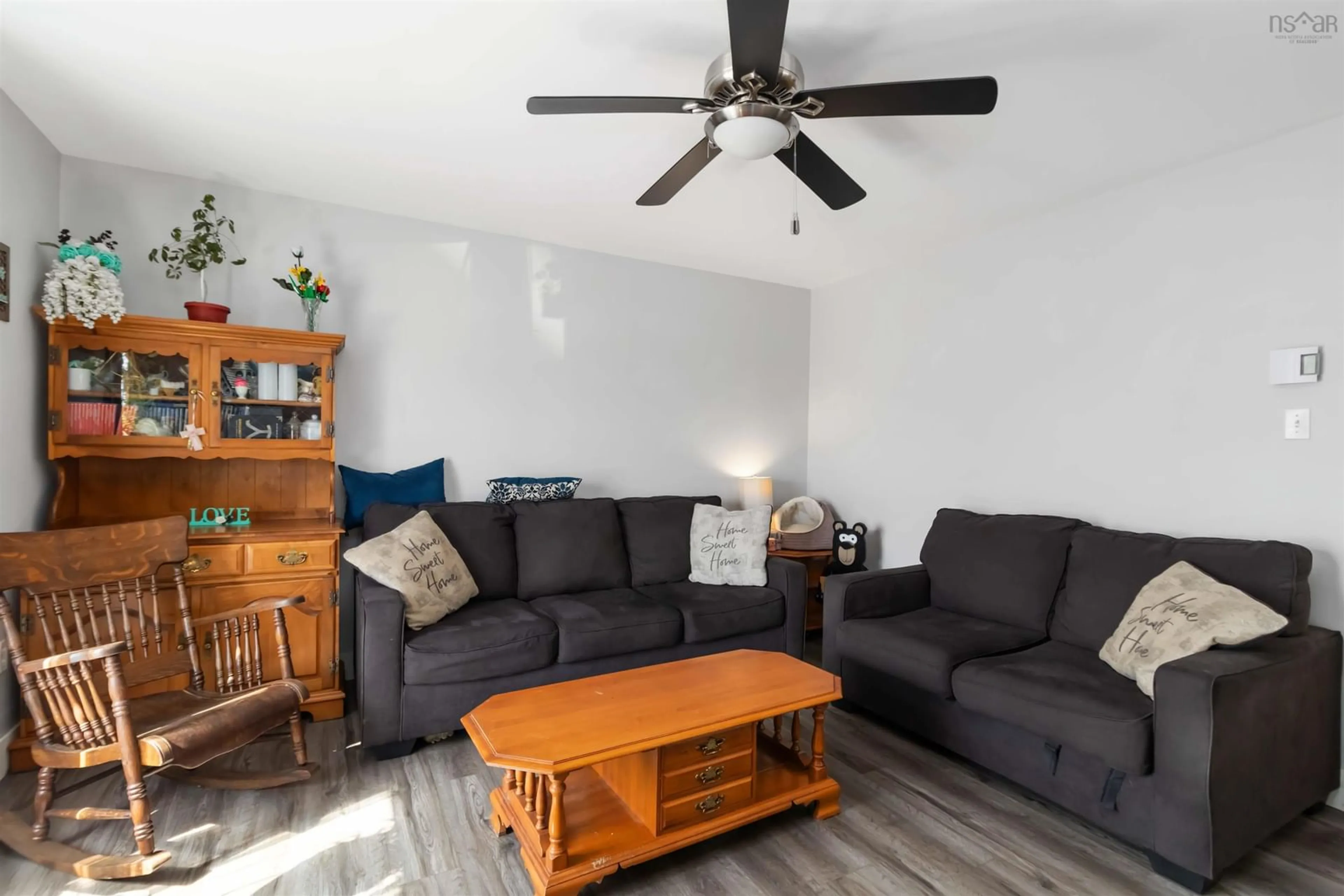 Living room with furniture, wood/laminate floor for 27 Kaleigh Dr, Eastern Passage Nova Scotia B3G 1N1