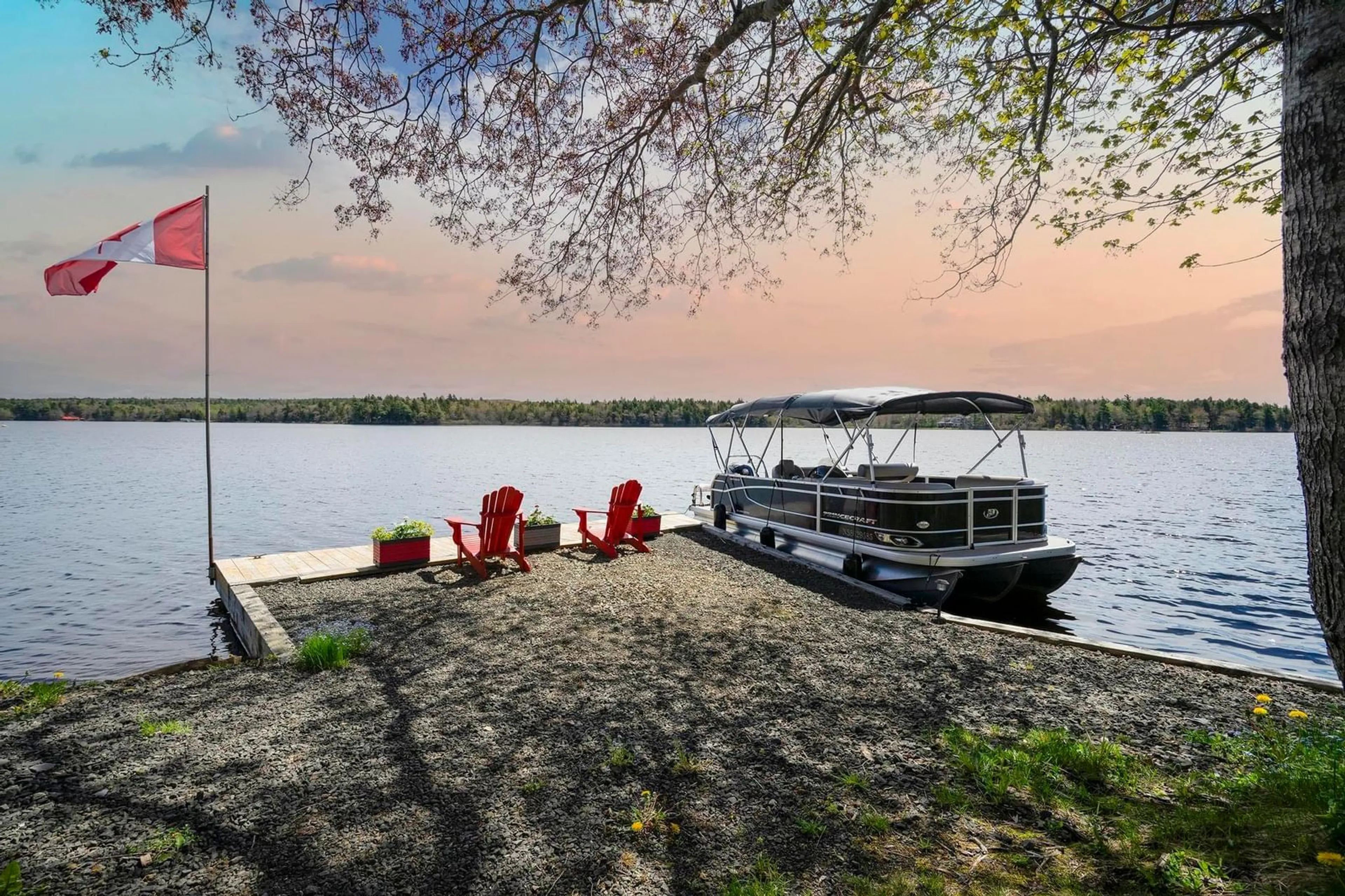 Patio, water/lake/river/ocean view for 105 Haines Rd, North Range Nova Scotia B0W 1H0