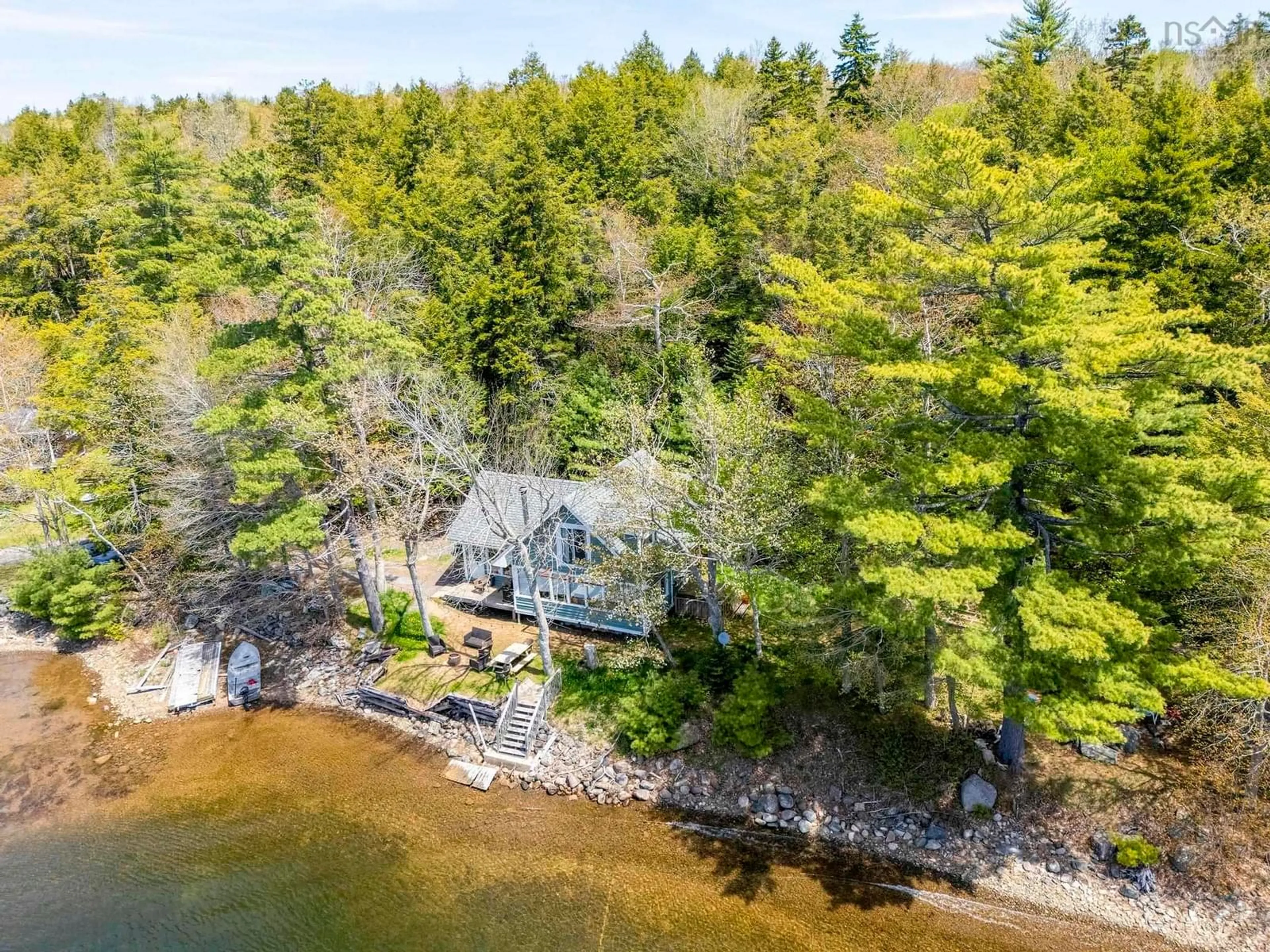 A pic from outside/outdoor area/front of a property/back of a property/a pic from drone, water/lake/river/ocean view for 323 Turtle Cove Road, Middle New Cornwall Nova Scotia B0J 2E0