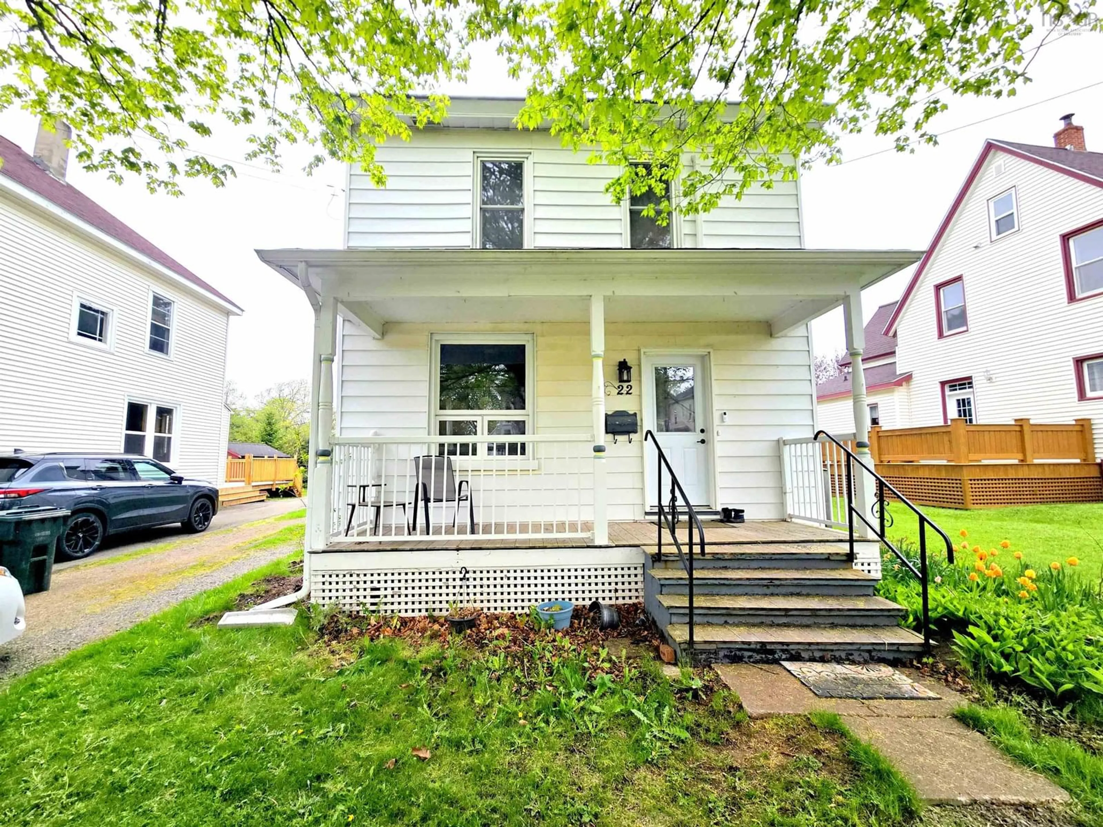 Home with vinyl exterior material, street for 22 Agnew St, Amherst Nova Scotia B4H 2B6