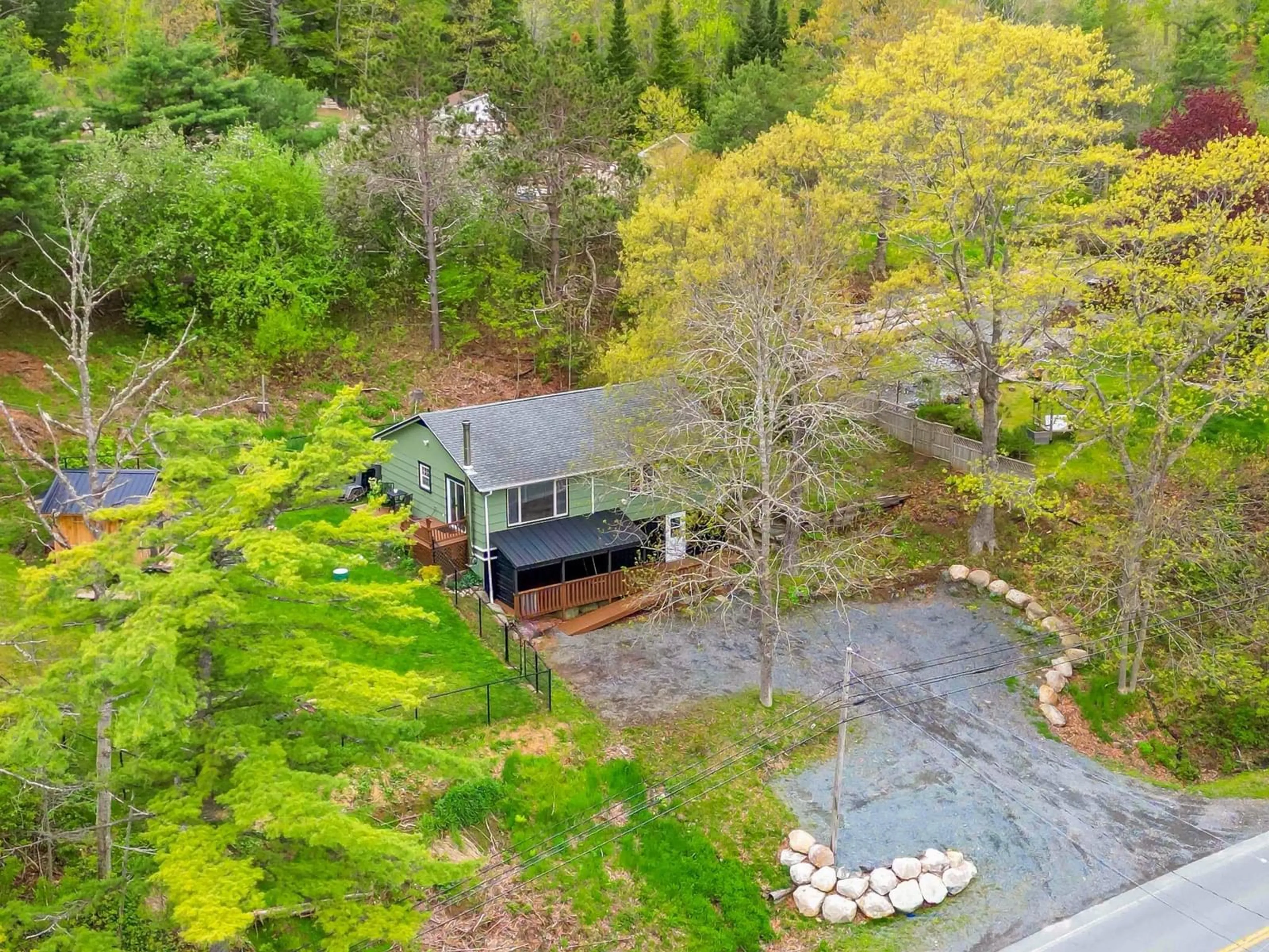A pic from outside/outdoor area/front of a property/back of a property/a pic from drone, forest/trees view for 546 Highway 331, Conquerall Bank Nova Scotia B4V 0H4