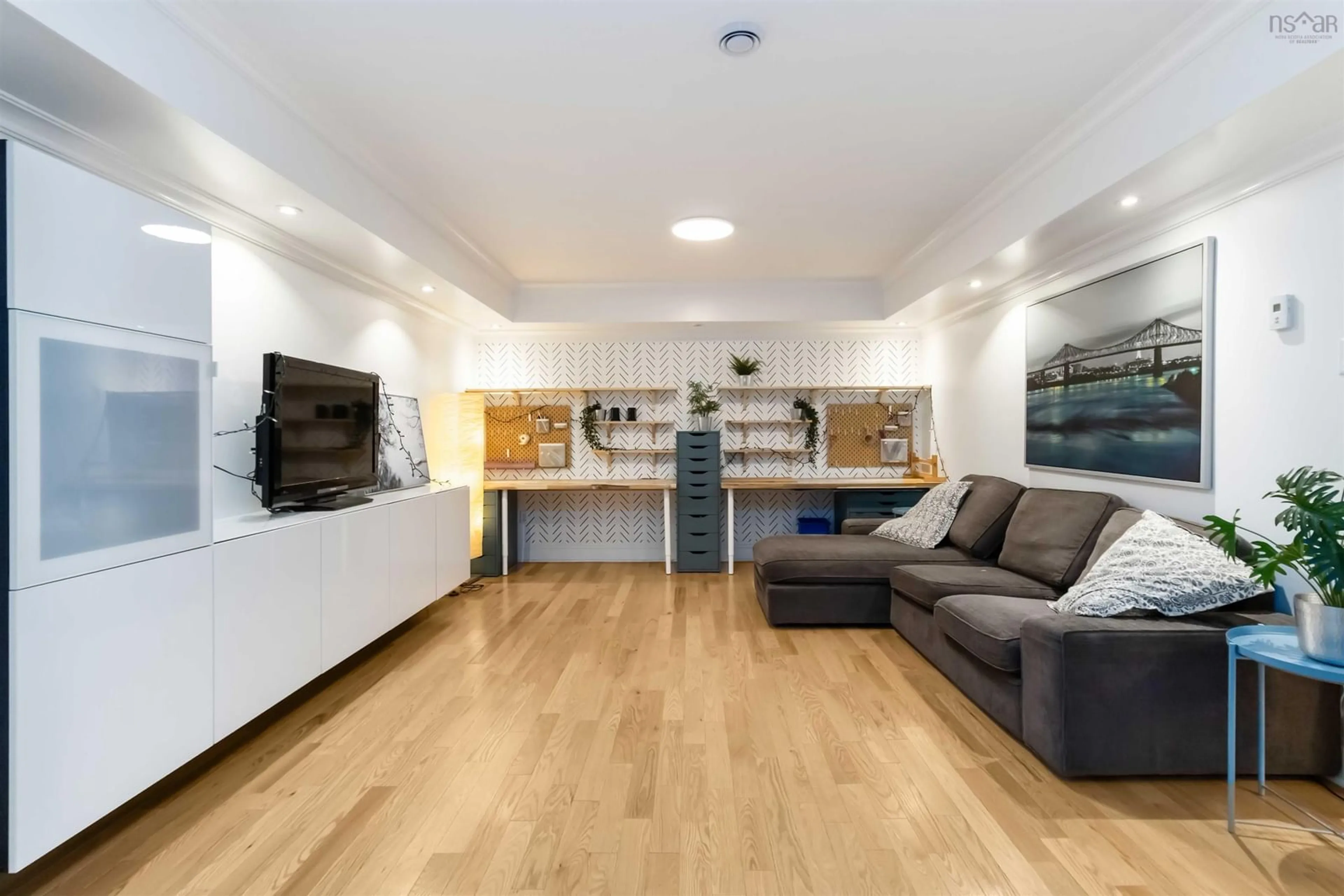Living room with furniture, wood/laminate floor for 291 Bellbrook Cres, Dartmouth Nova Scotia B2W 0G2