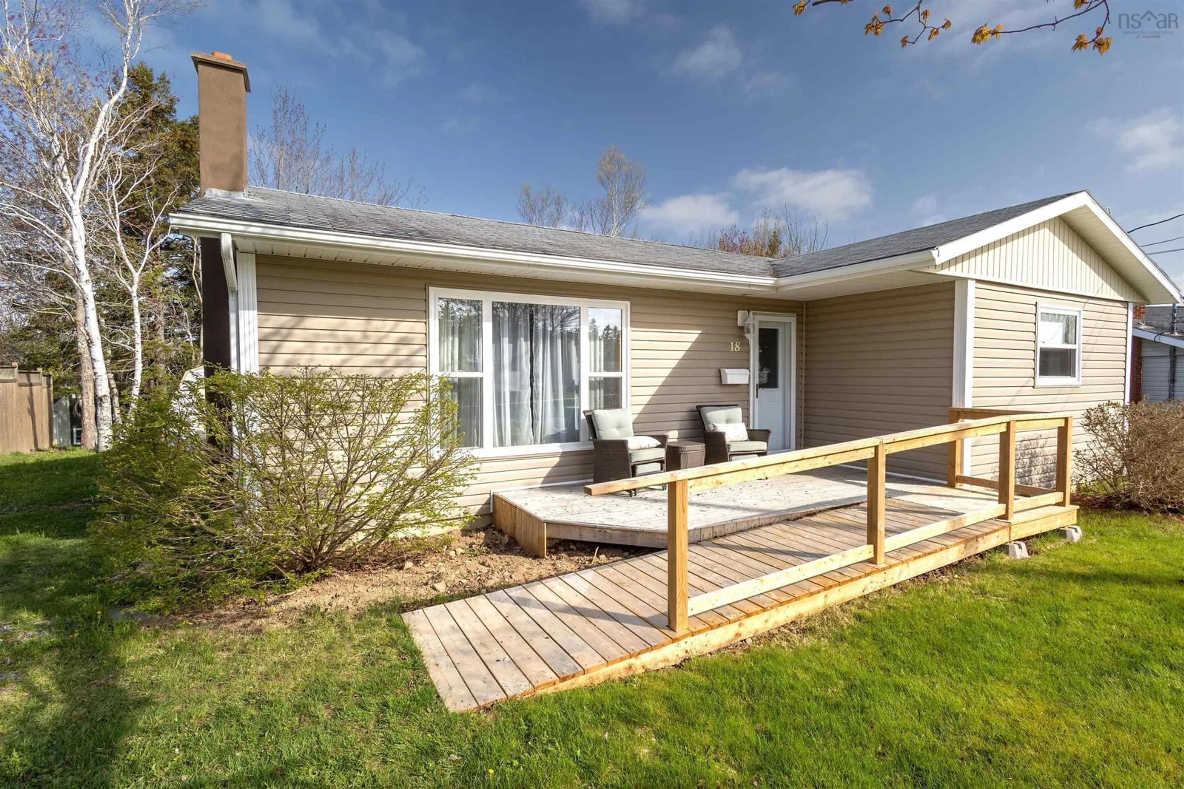 Home with vinyl exterior material, street for 18 Cedar Crt, Sydney Nova Scotia B1P 6S1