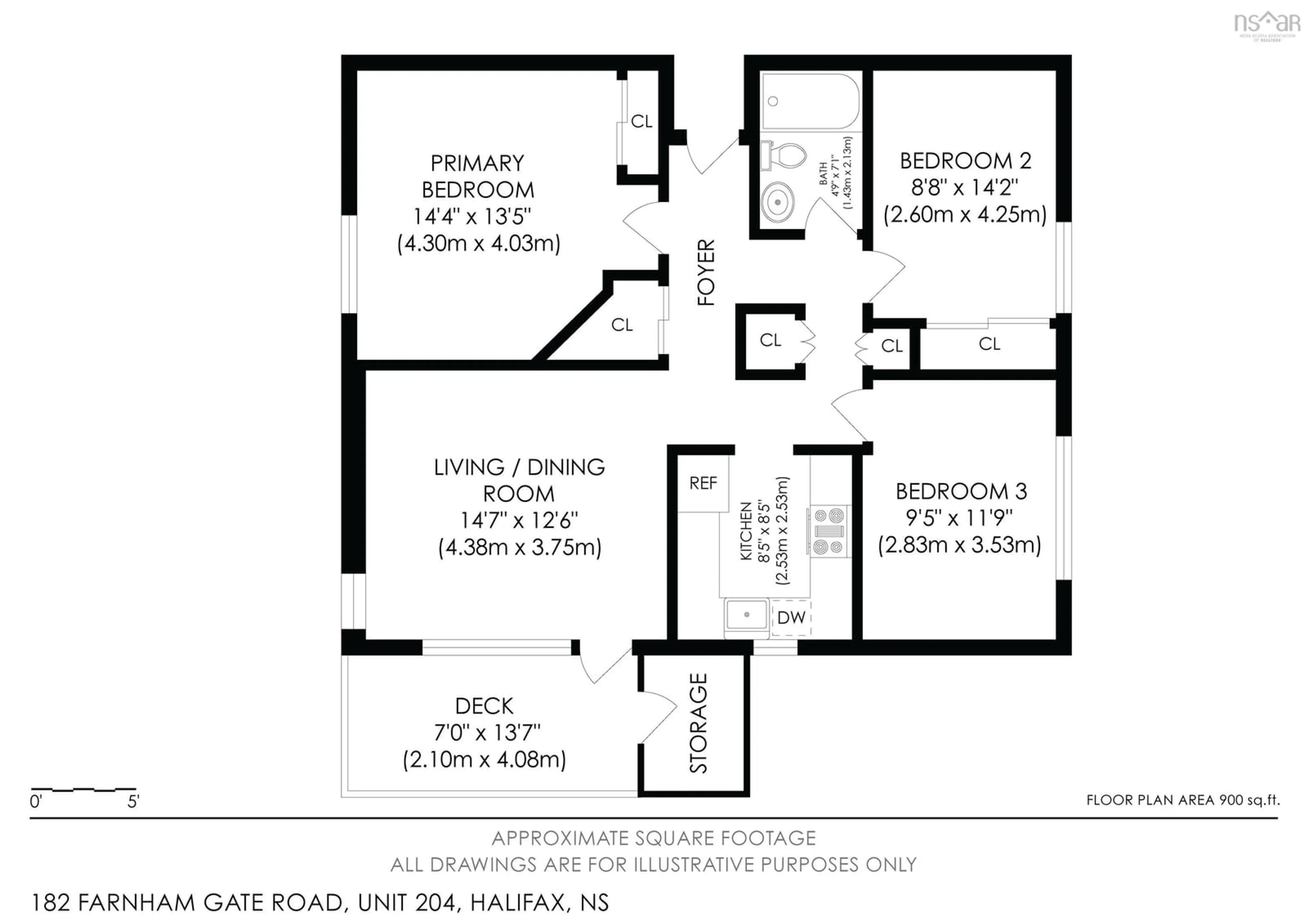 Floor plan for 182 Farnham Gate Rd #204, Halifax Nova Scotia B3M 4C4