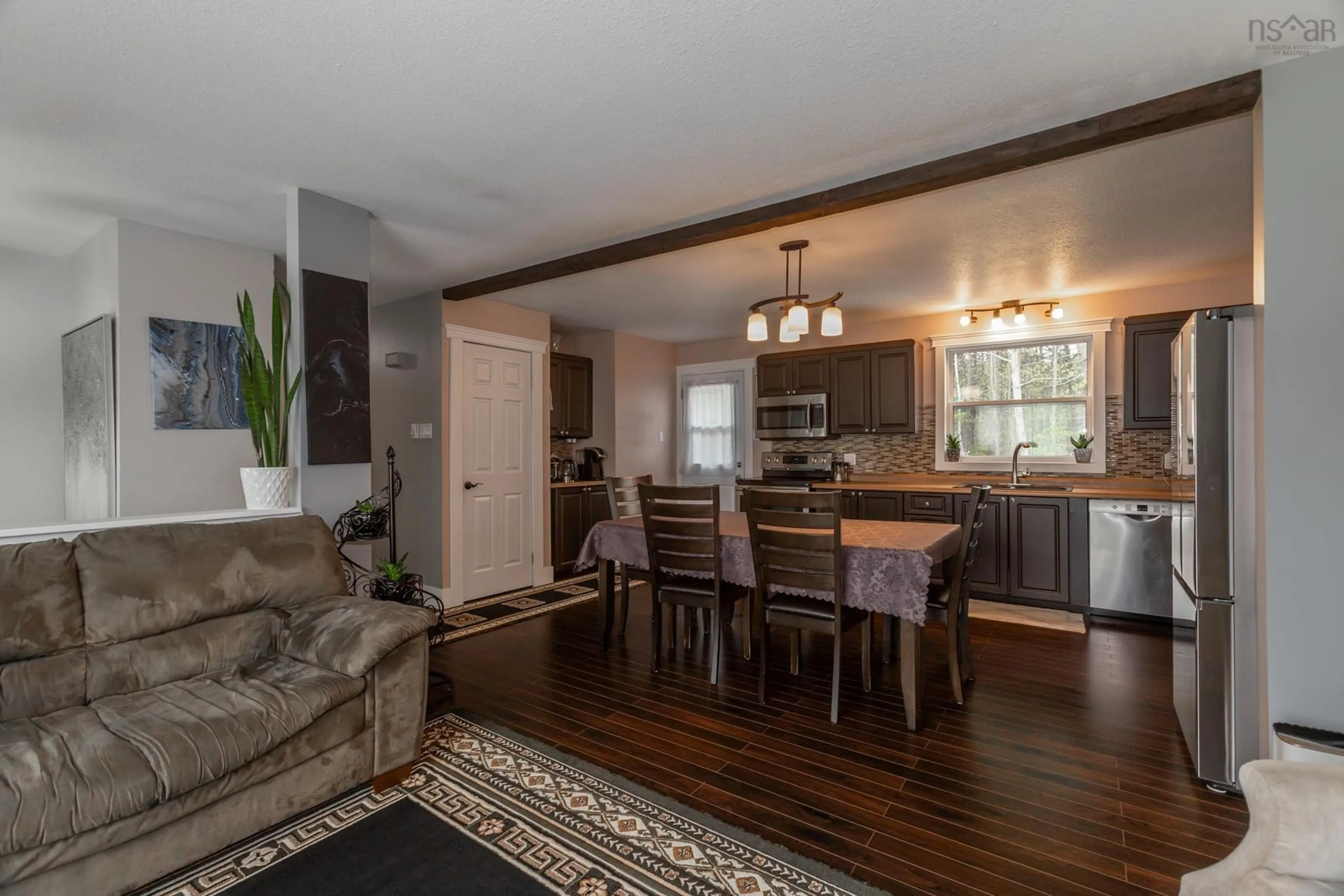 Open concept kitchen, wood/laminate floor for 690 Balser Dr, Kingston Nova Scotia B0P 1R0
