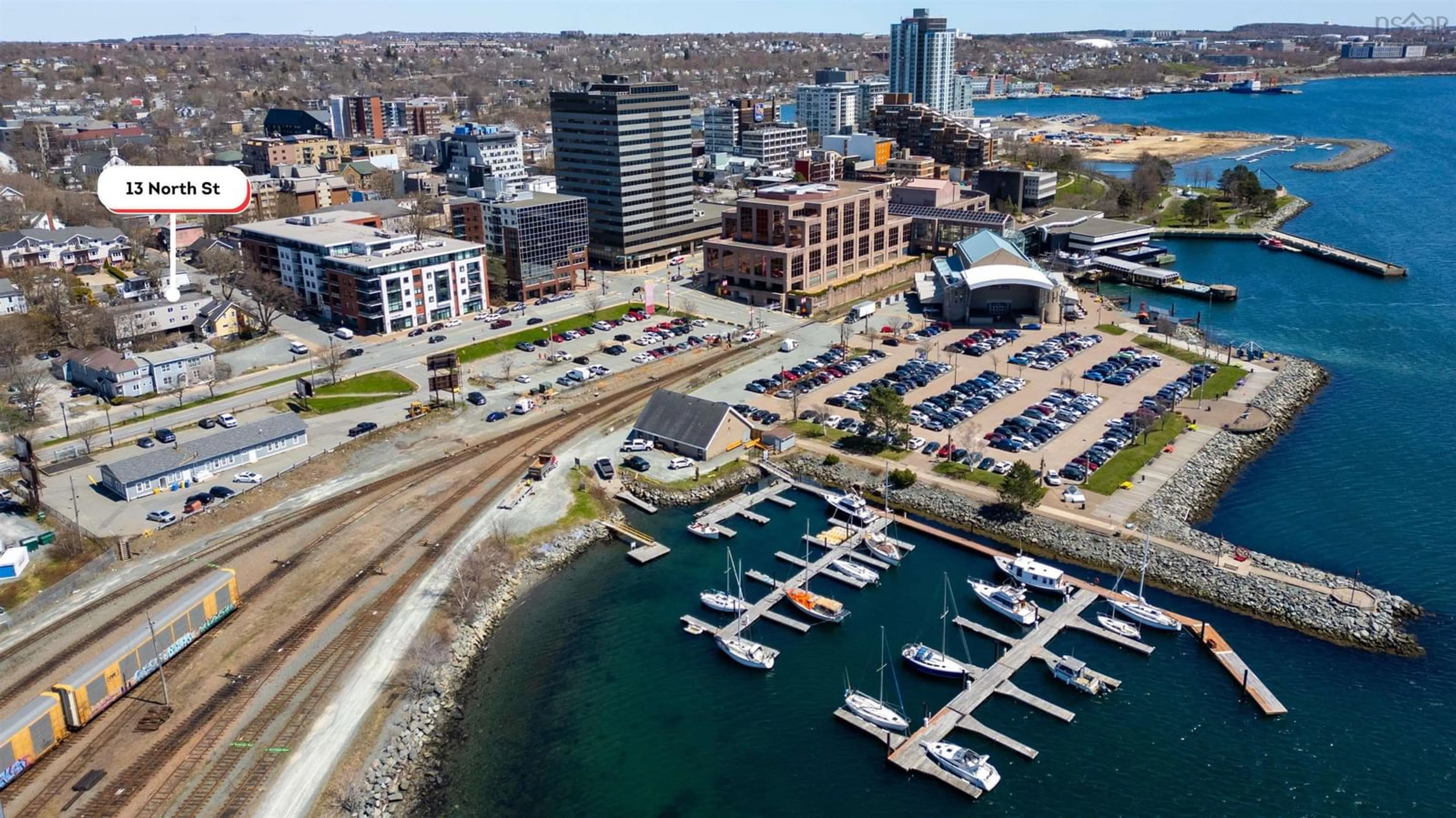 A pic from outside/outdoor area/front of a property/back of a property/a pic from drone, water/lake/river/ocean view for 13 North St, Dartmouth Nova Scotia B2Y 1B3