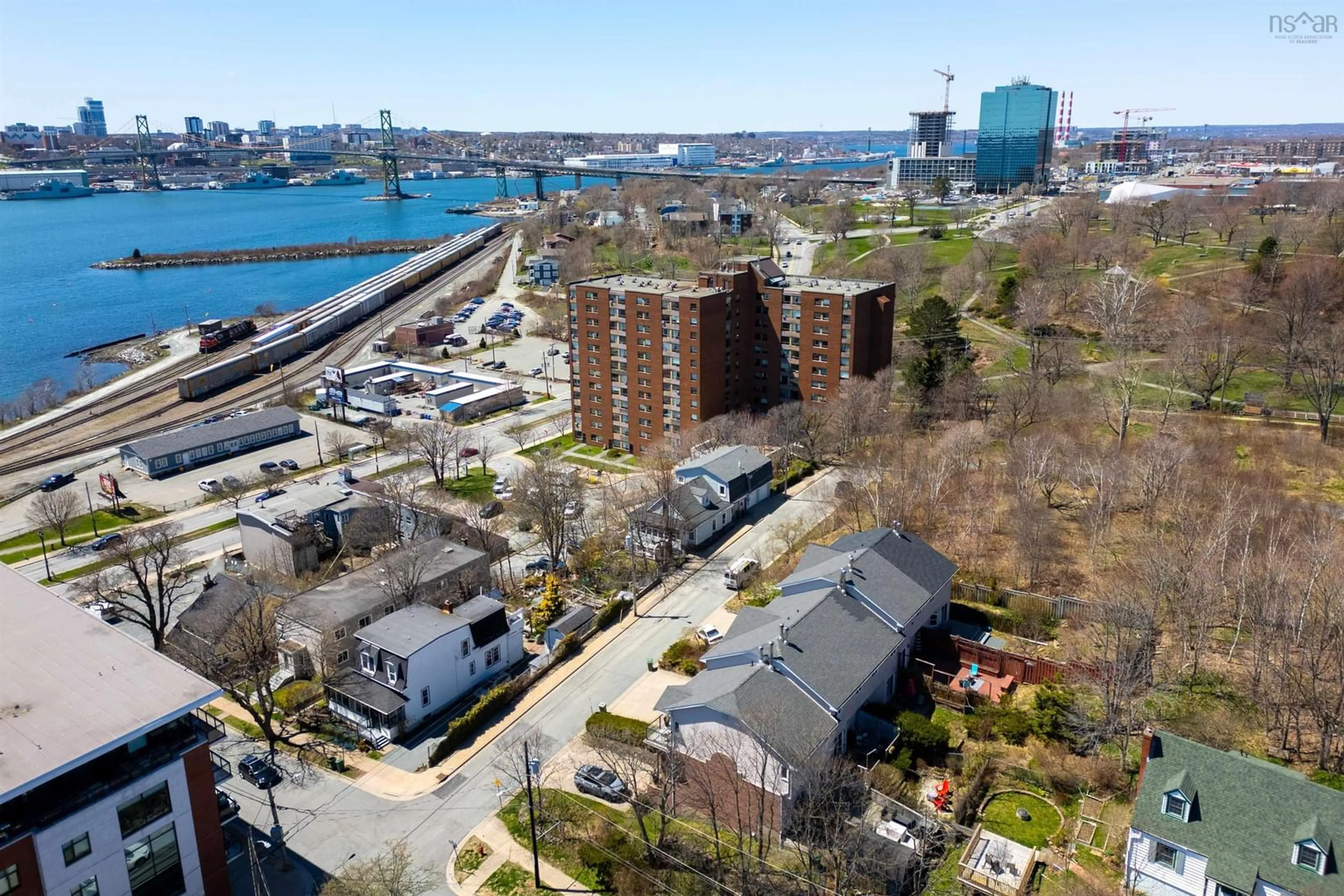 A pic from outside/outdoor area/front of a property/back of a property/a pic from drone, water/lake/river/ocean view for 13 North St, Dartmouth Nova Scotia B2Y 1B3