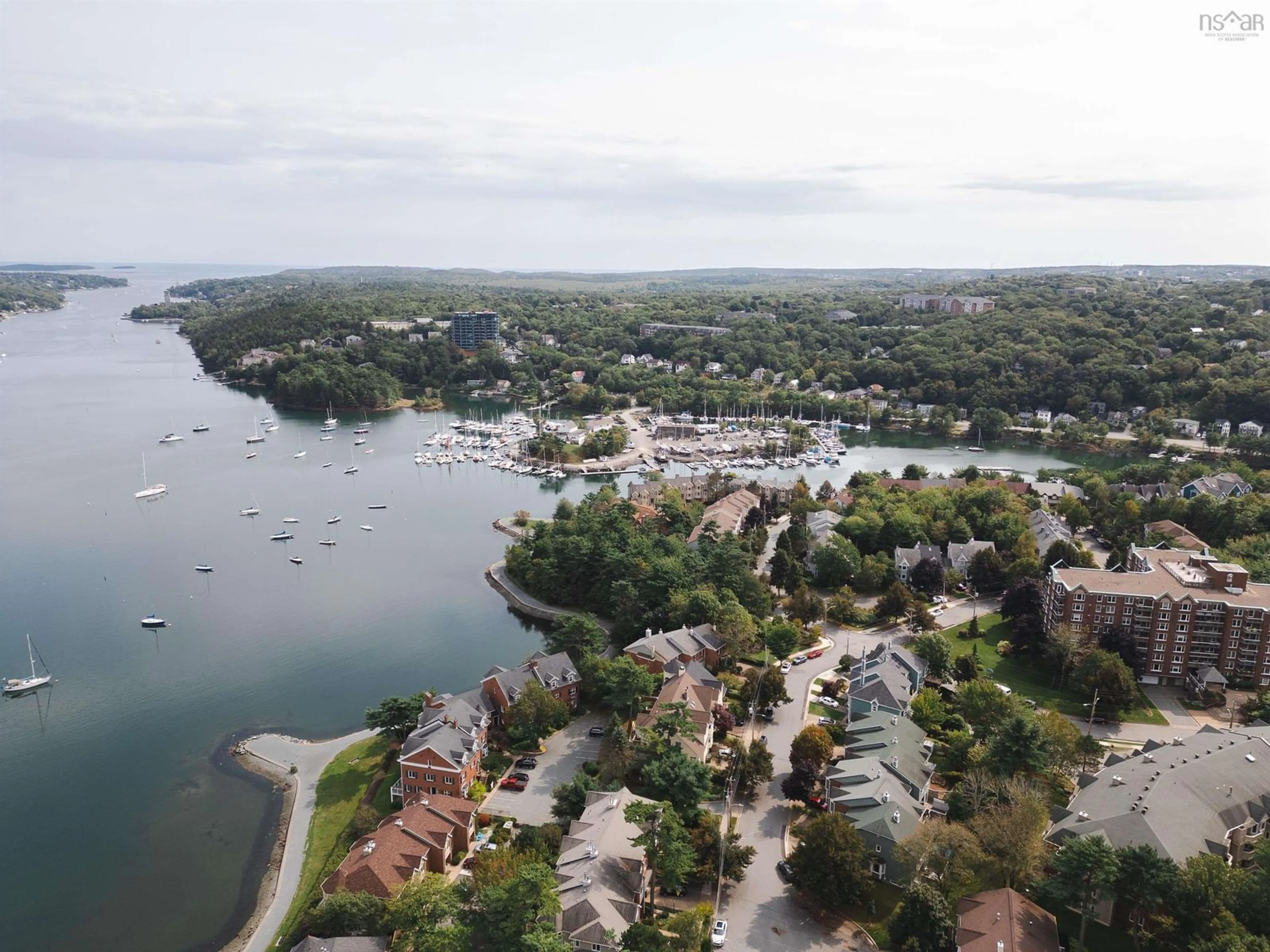 A pic from outside/outdoor area/front of a property/back of a property/a pic from drone, water/lake/river/ocean view for 69 Anchor Dr, Halifax Nova Scotia B3N 3B9