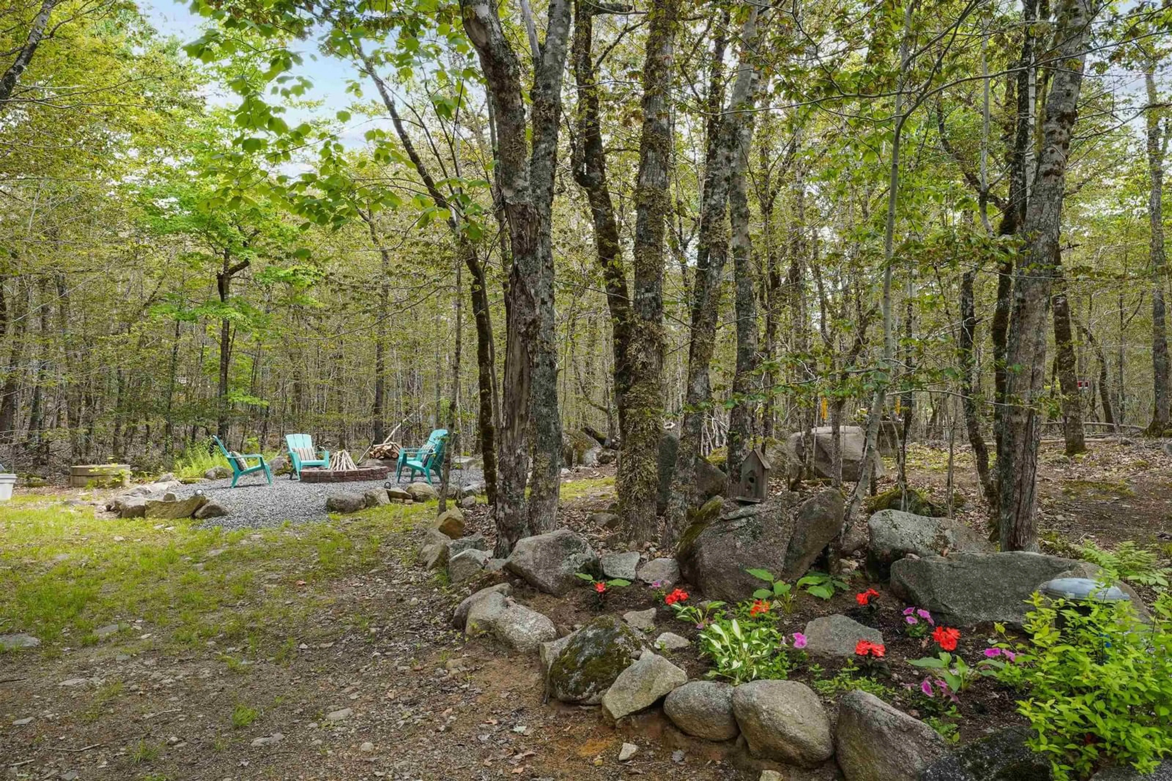 Patio, forest/trees view for 571 Turner Point Dr, Walden Nova Scotia B0J 2E0